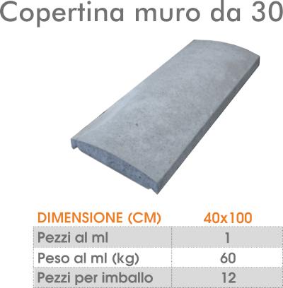 COPERTINA MURO DA 30 Adrano Calcestruzzi COPERTINA MURO DA 30