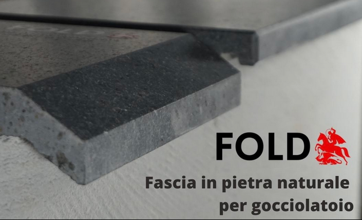 Fascia gocciolatoio in pietra lavica per balconi e coprimuro Petra FOLD