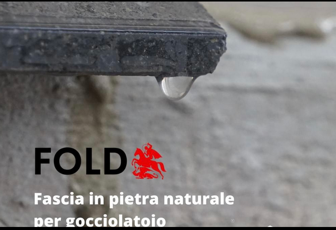 Fascia gocciolatoio in pietra lavica per balconi e coprimuro Petra FOLD