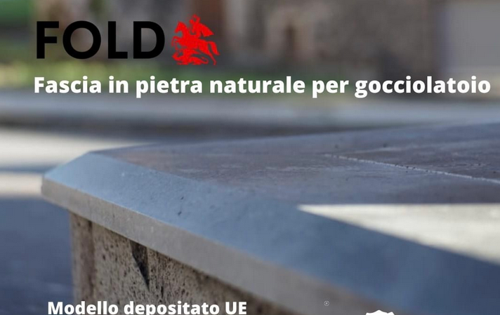Fascia gocciolatoio in pietra lavica per balconi e coprimuro Petra FOLD