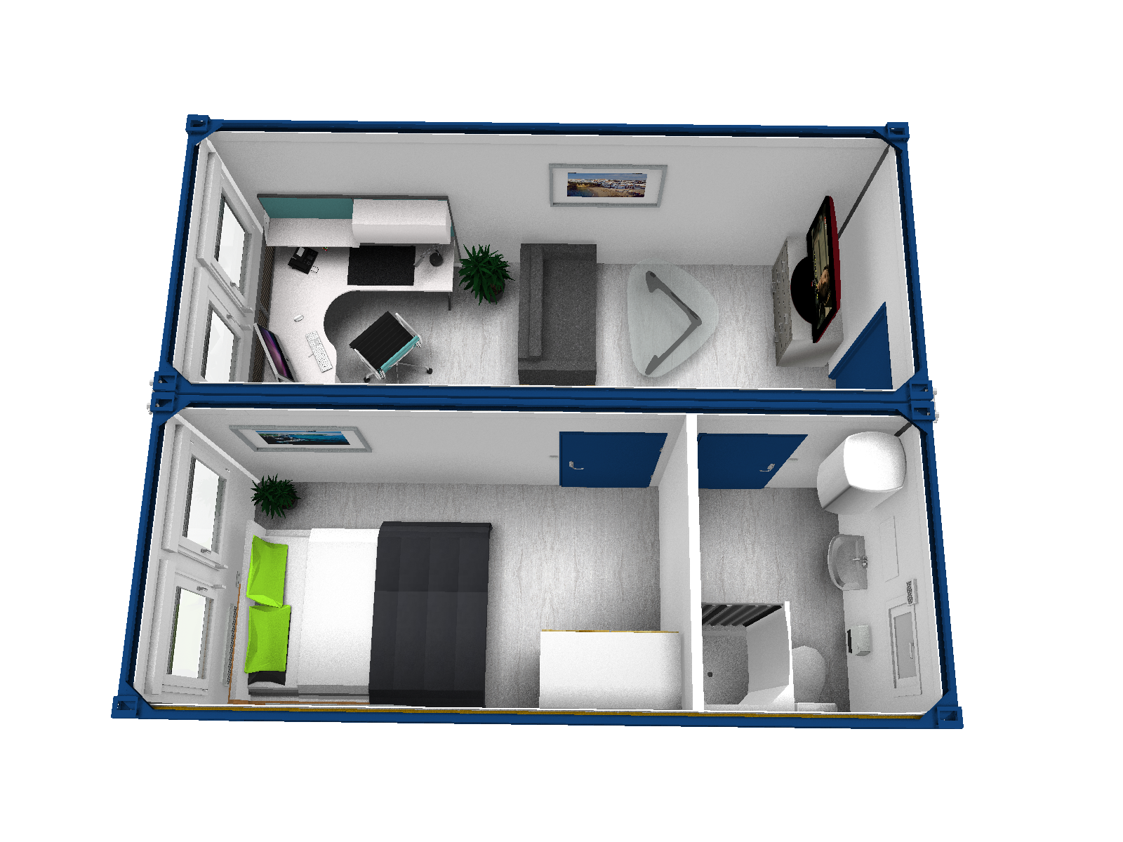 Prefabbricato modulare ad uso sanitario e prefabbricato modulare ad uso WC per cantieri ed eventi