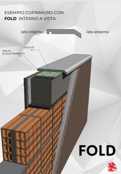 Coprimuro  in pietra lavica per balconi e coprimuro Petra FOLD