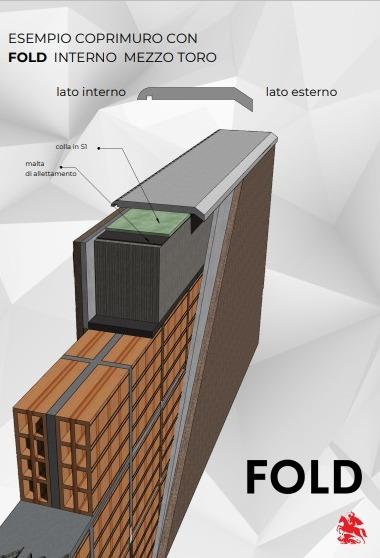 Fascia gocciolatoio in pietra lavica per balconi e coprimuro Petra FOLD