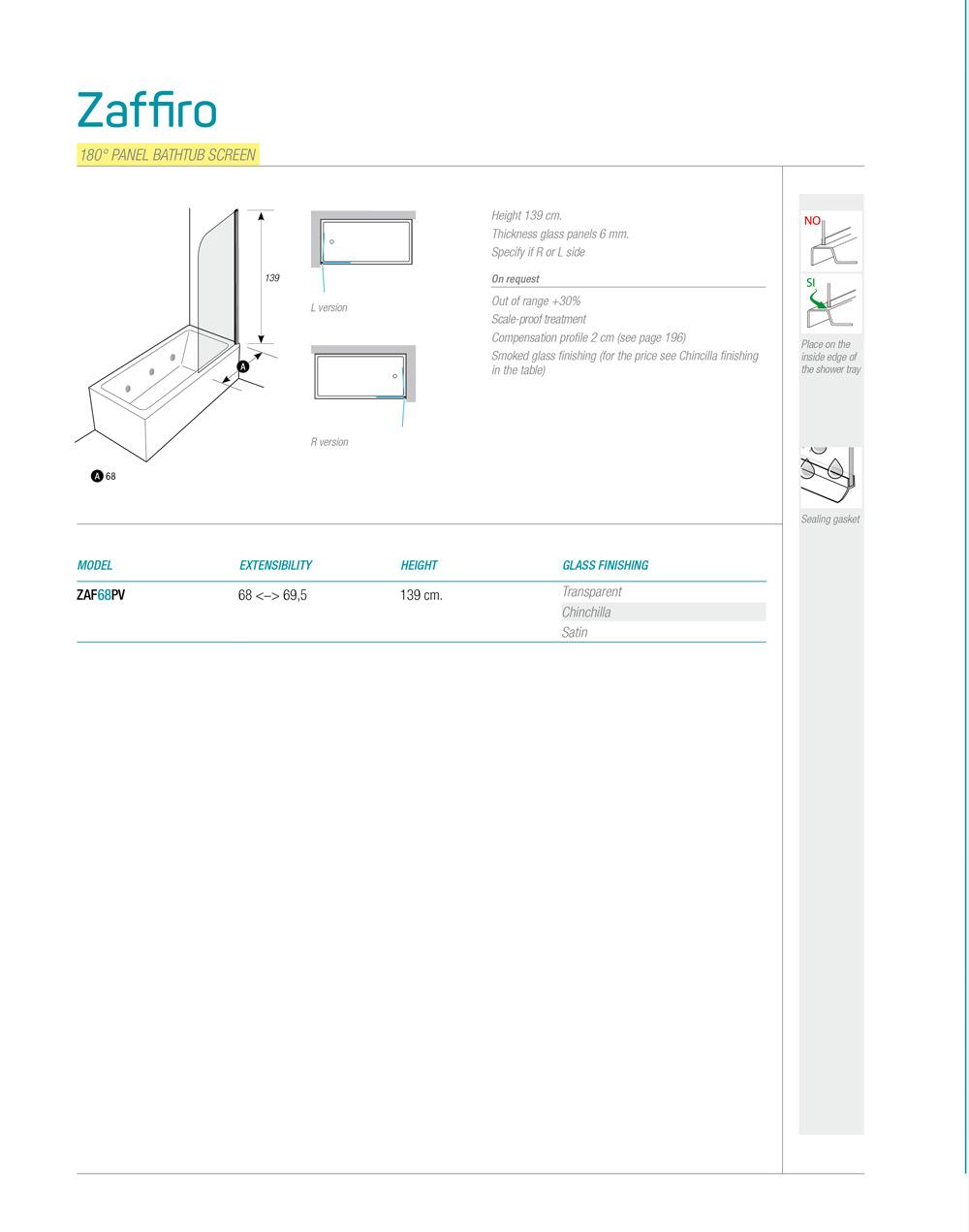SOPRA VASCA ZAFFIRO ZAF-PV-68 Thermodesign