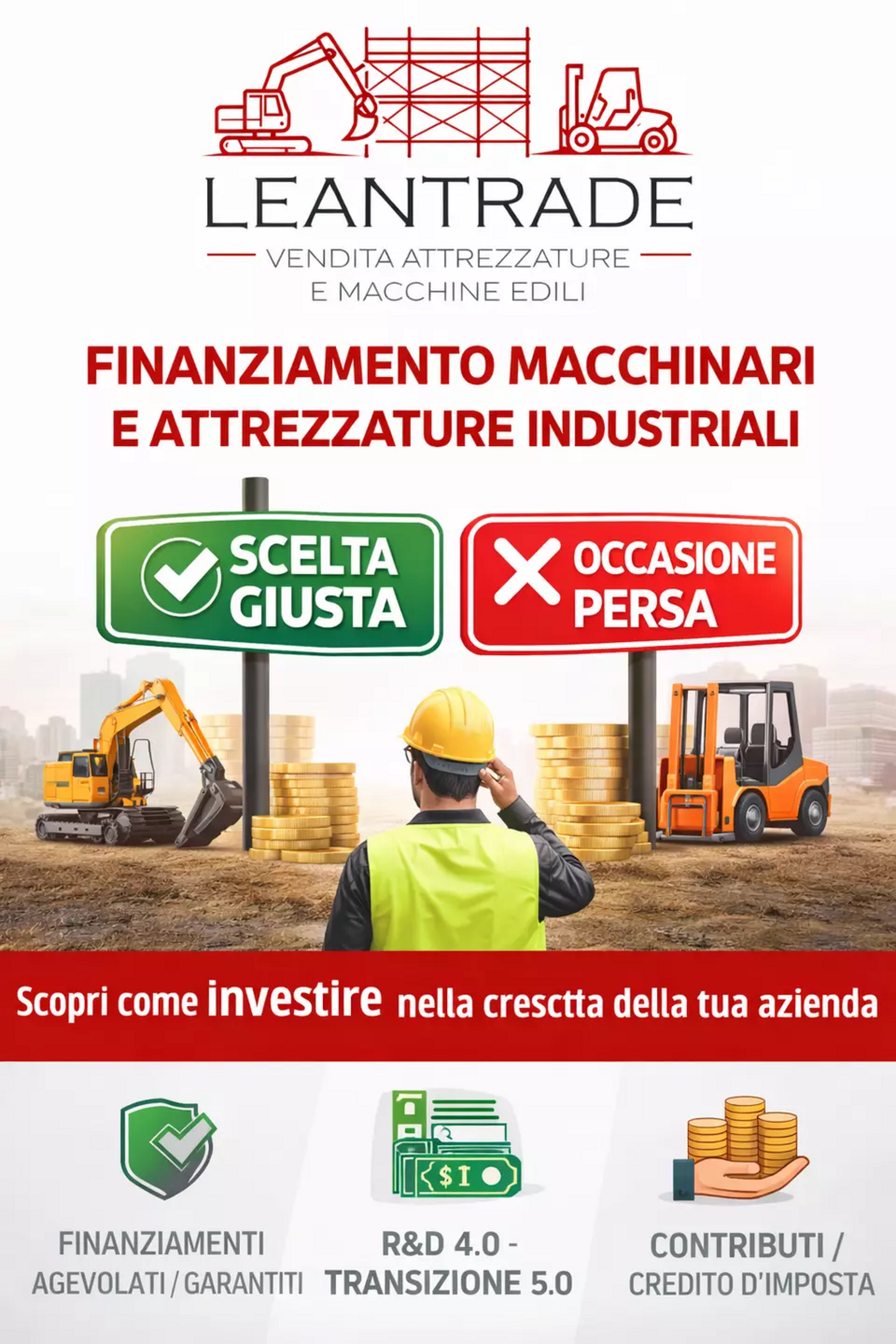 Finanziamenti per Macchinari e Attrezzature Industriali Leantrade micro credito