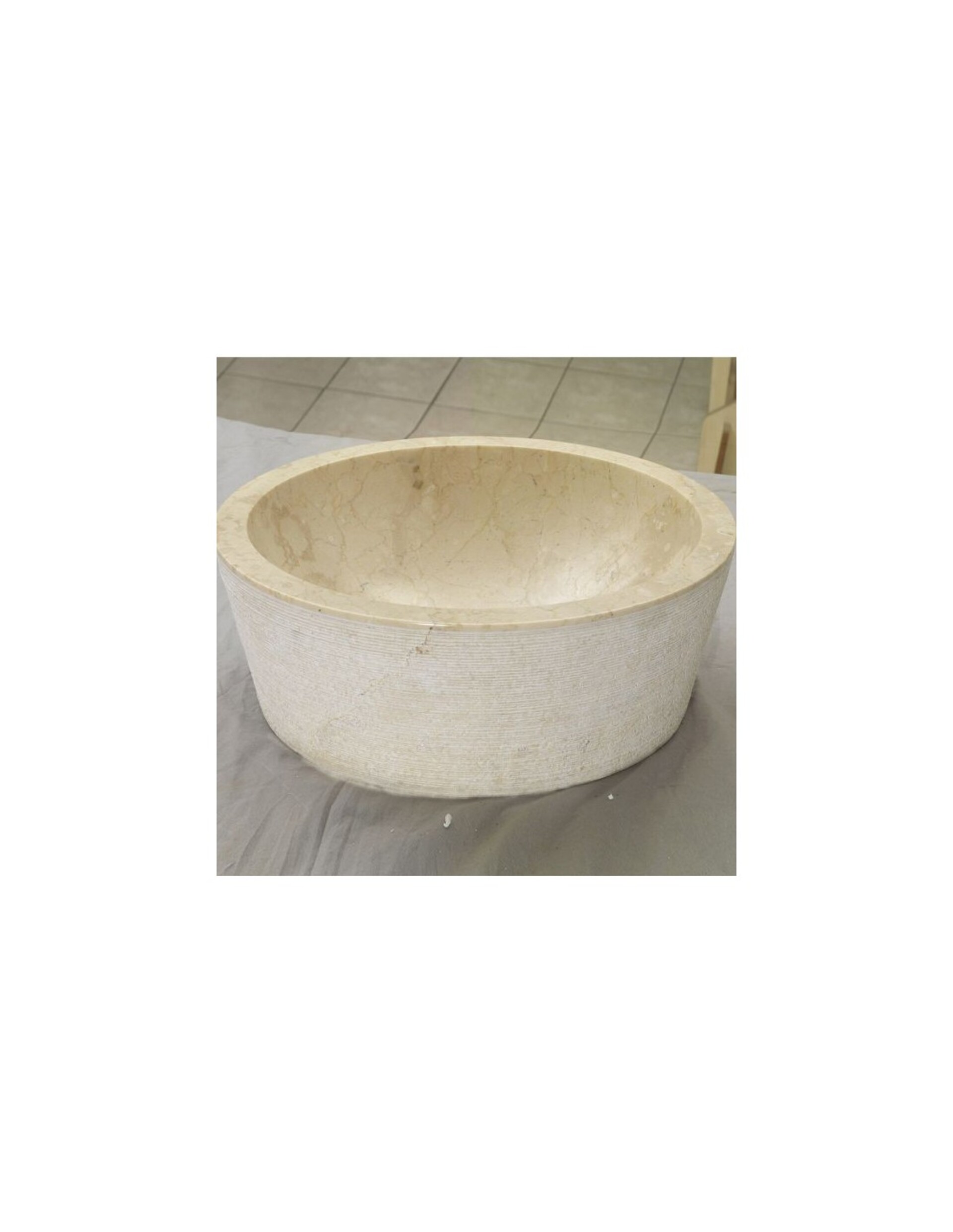 Lavabo Cilindro Beige Burattato in marmo Imso Ceramiche ISLACILBE