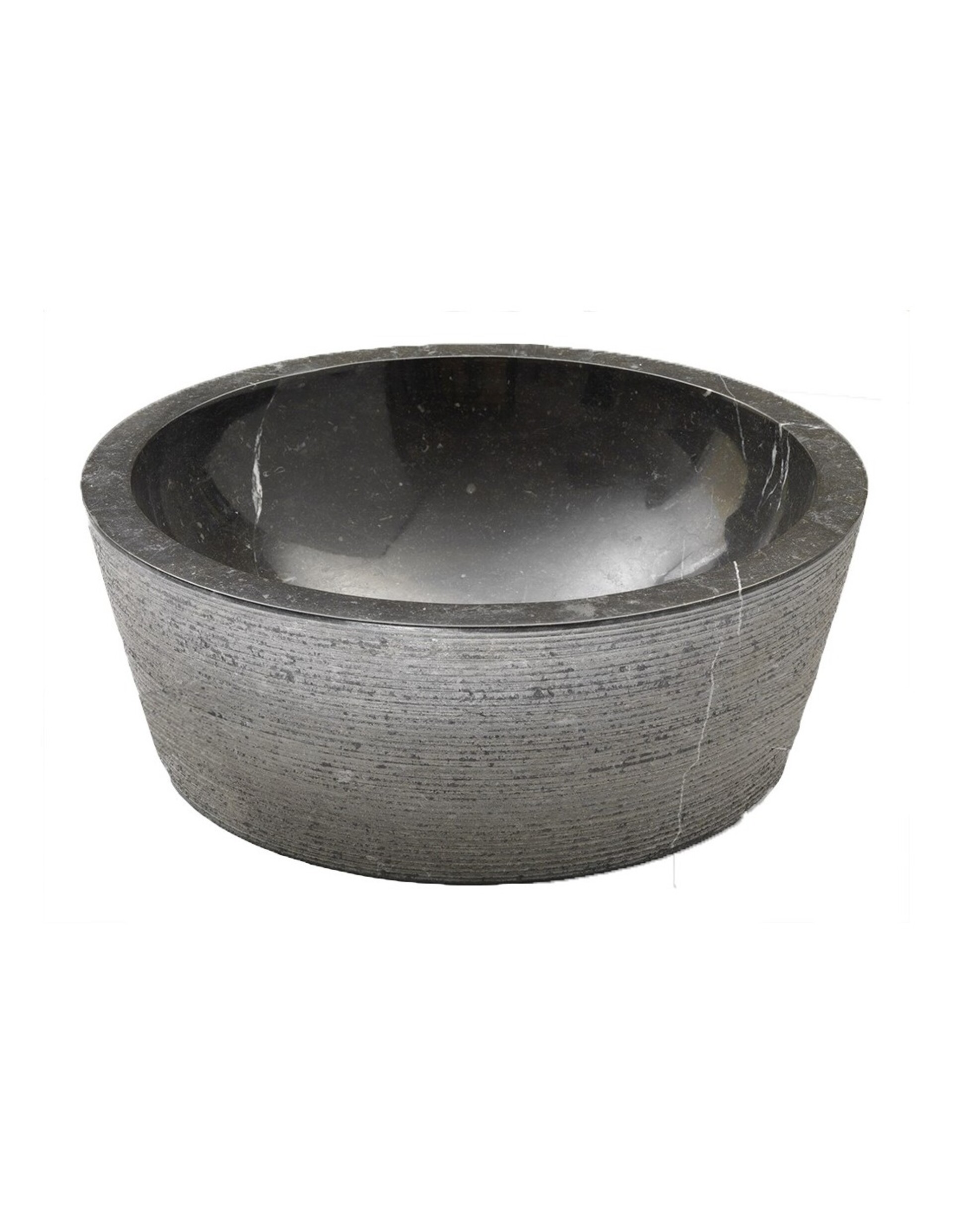Lavabo Cilindro Nero Burattato in marmo Imso Ceramiche ISLACILNE