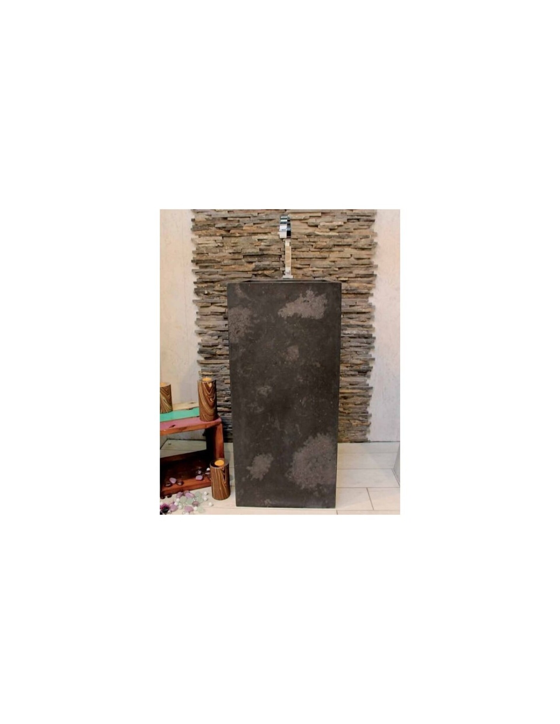 Lavabo Cubo Nero in marmo Imso Ceramiche ISLACUBNE