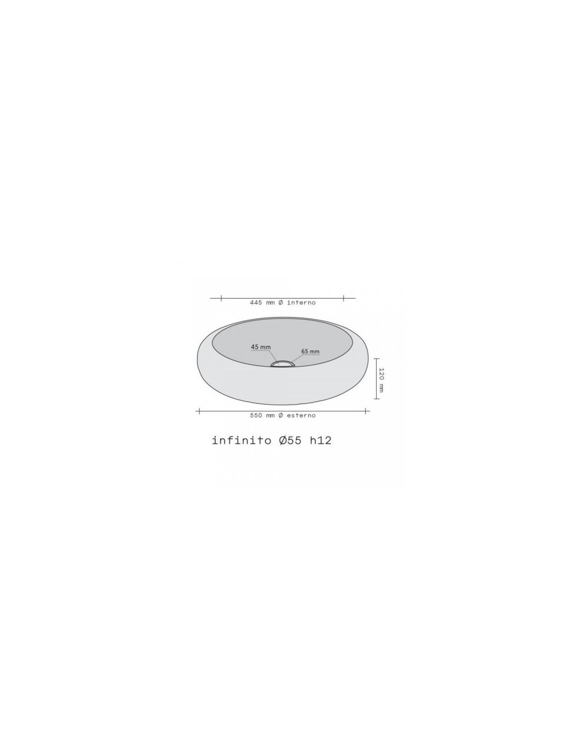 Lavabo Infinito Cream in marmo Imso Ceramiche ISLAINFCR