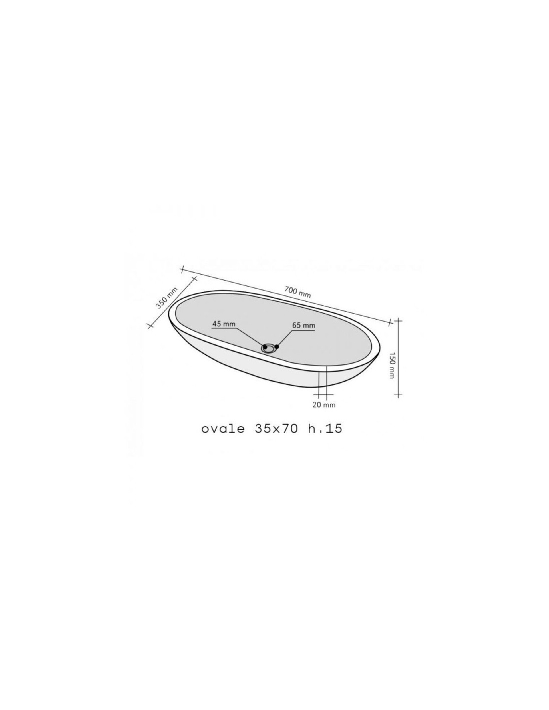 Lavabo Ovale Fumè in marmo Imso Ceramiche ISLAOVFUD