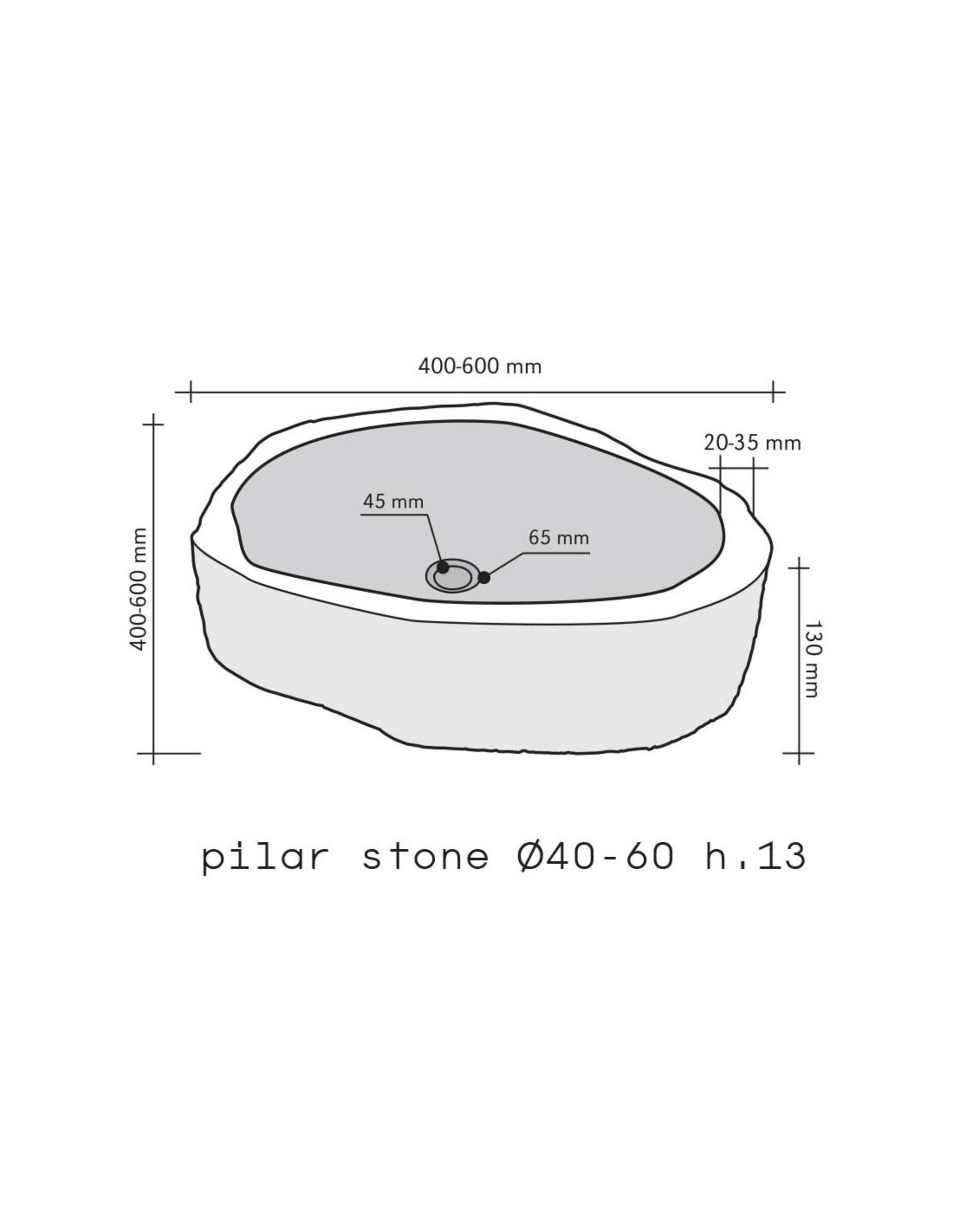 Lavabo Pilar Stone in pietra lavica [pezzo unico] Imso Ceramiche ISLAPILST