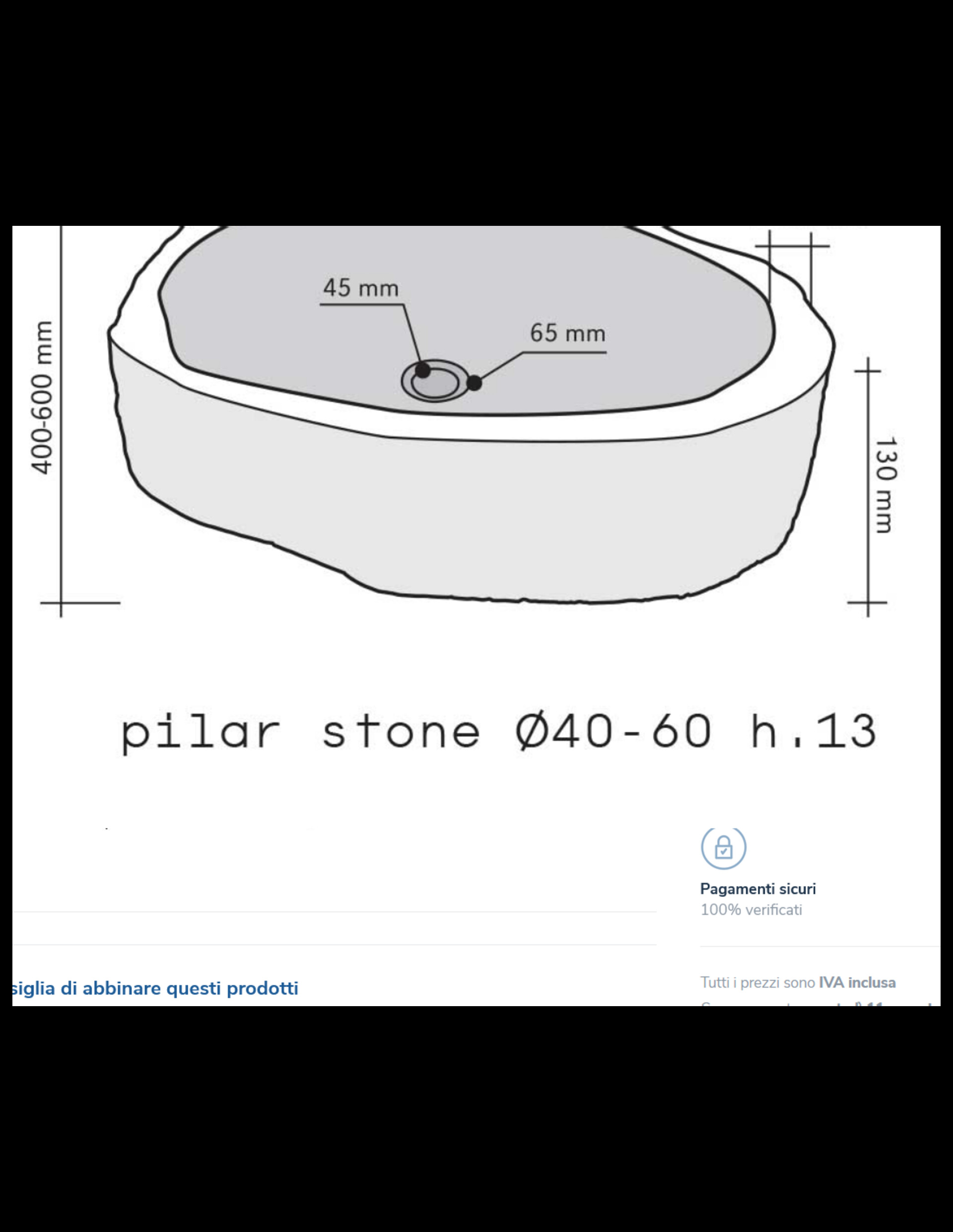 Lavabo Pilar Stone in pietra lavica [pezzo unico] Imso Ceramiche ISLAPILST
