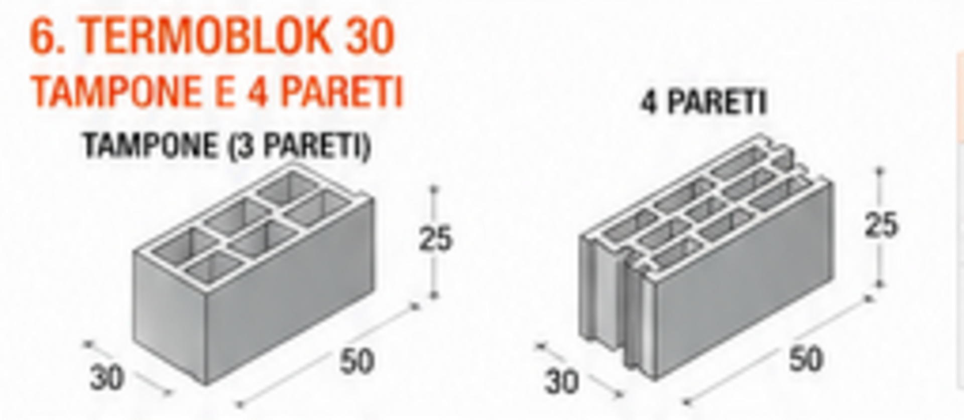 TERMOBLOK 30 Paviblok disponibile in versione tampone e strutturale per edifici ad alta efficienza energetica.