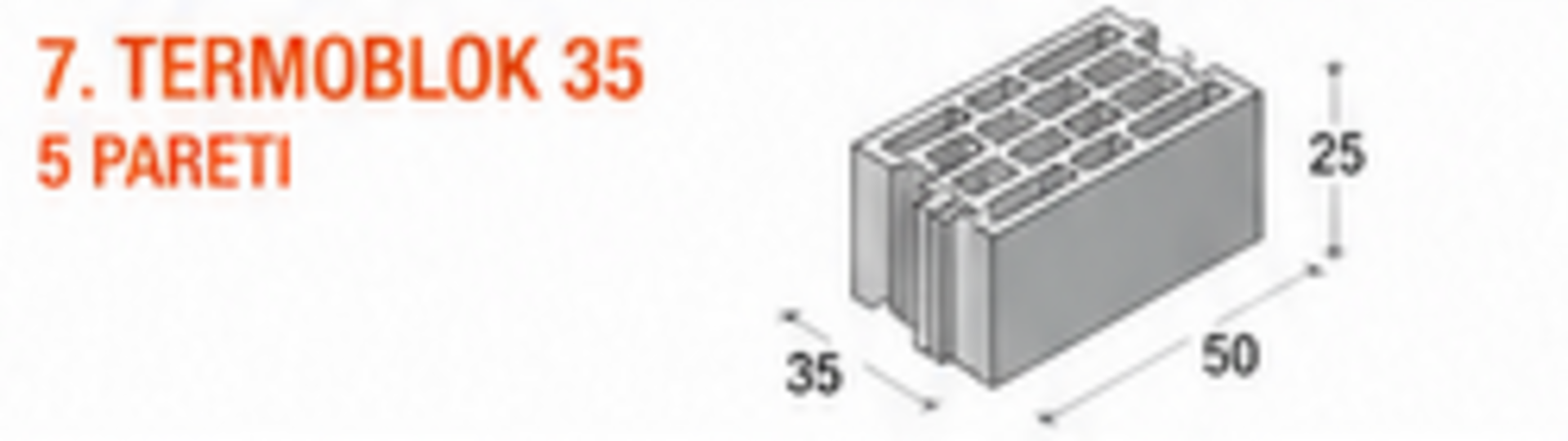 TERMOBLOK 35 Paviblok in CLS alleggerito a 5 pareti per murature termiche robuste e ad alte prestazioni.