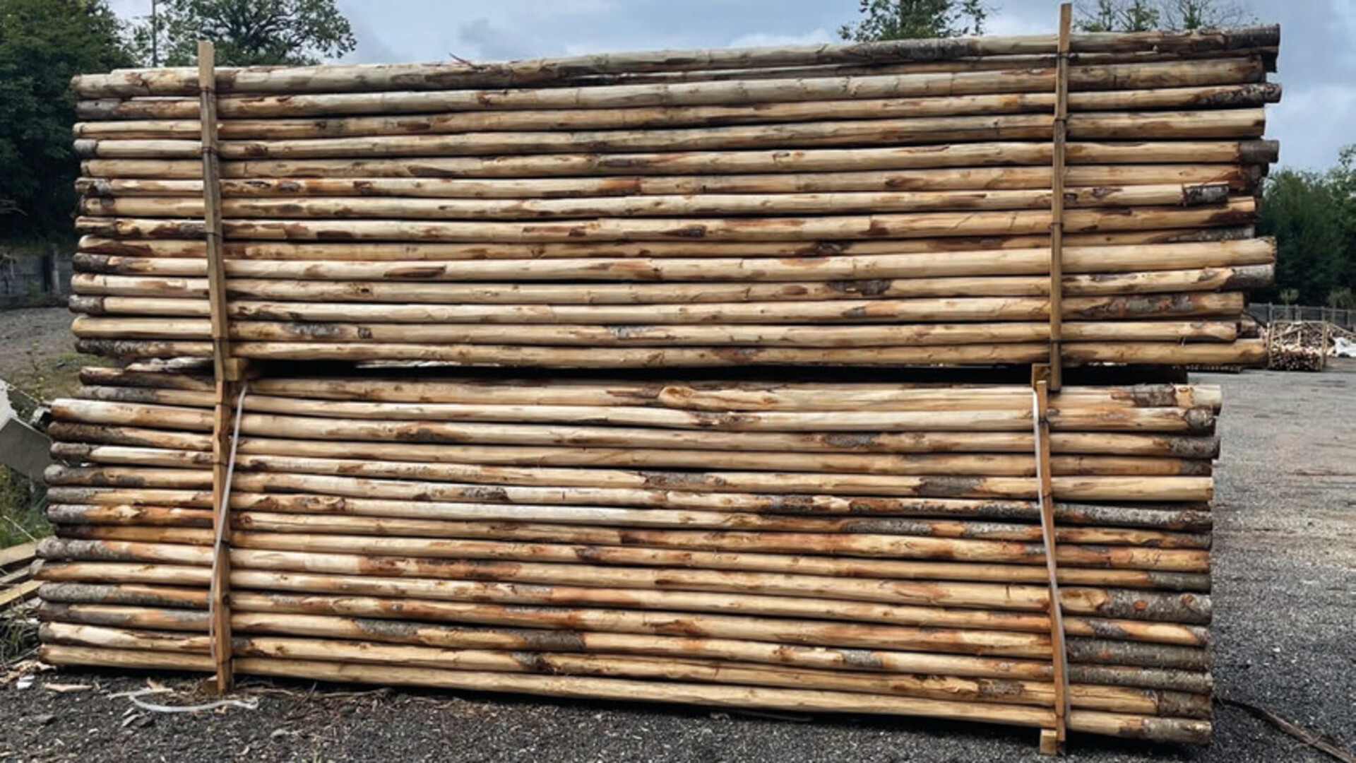 Palo di castagno scortecciato 250 cm Ø 6/8 cm ELLEURBAN Palo tondo Ø 6/8