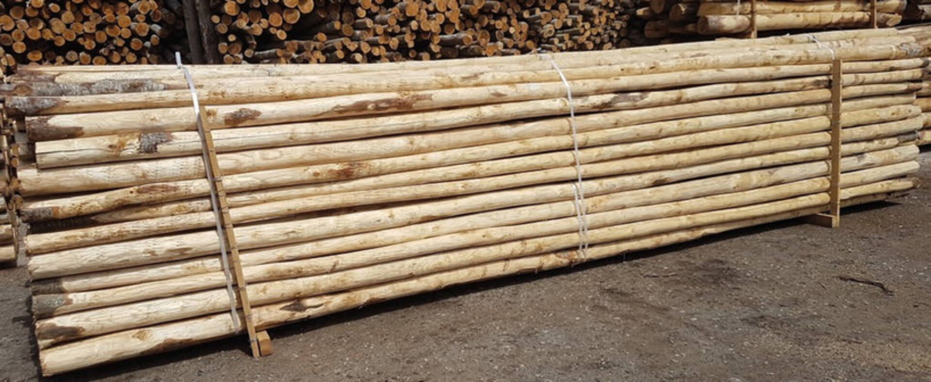 Palo di castagno scortecciato 400 cm Ø 8/10 cm ELLEURBAN Palo tondo Ø 8/10