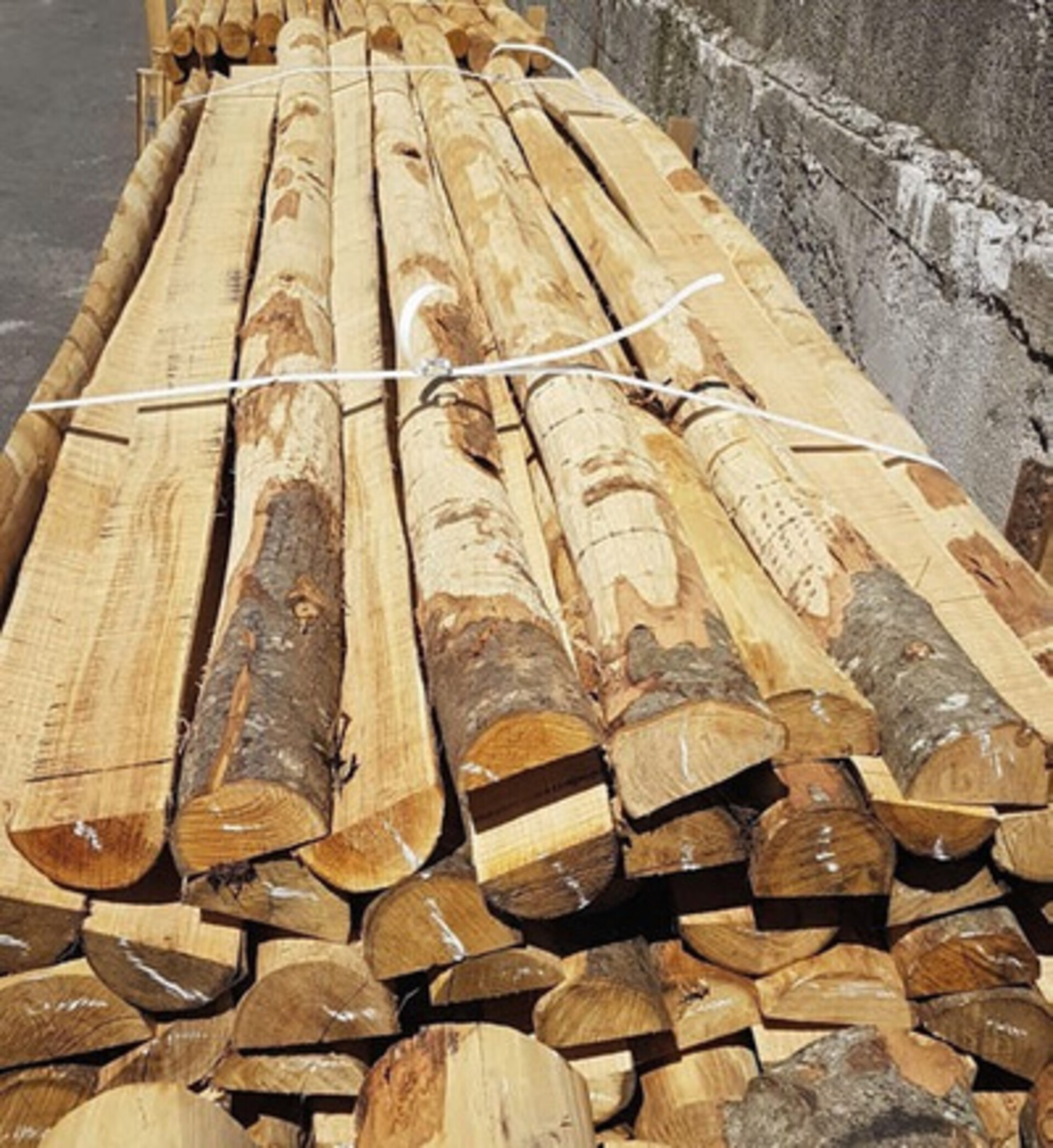 Mezzo palo di castagno scortecciato 400 cm Ø 10/12 cm ELLEURBAN Mezzopalo Ø 10/12