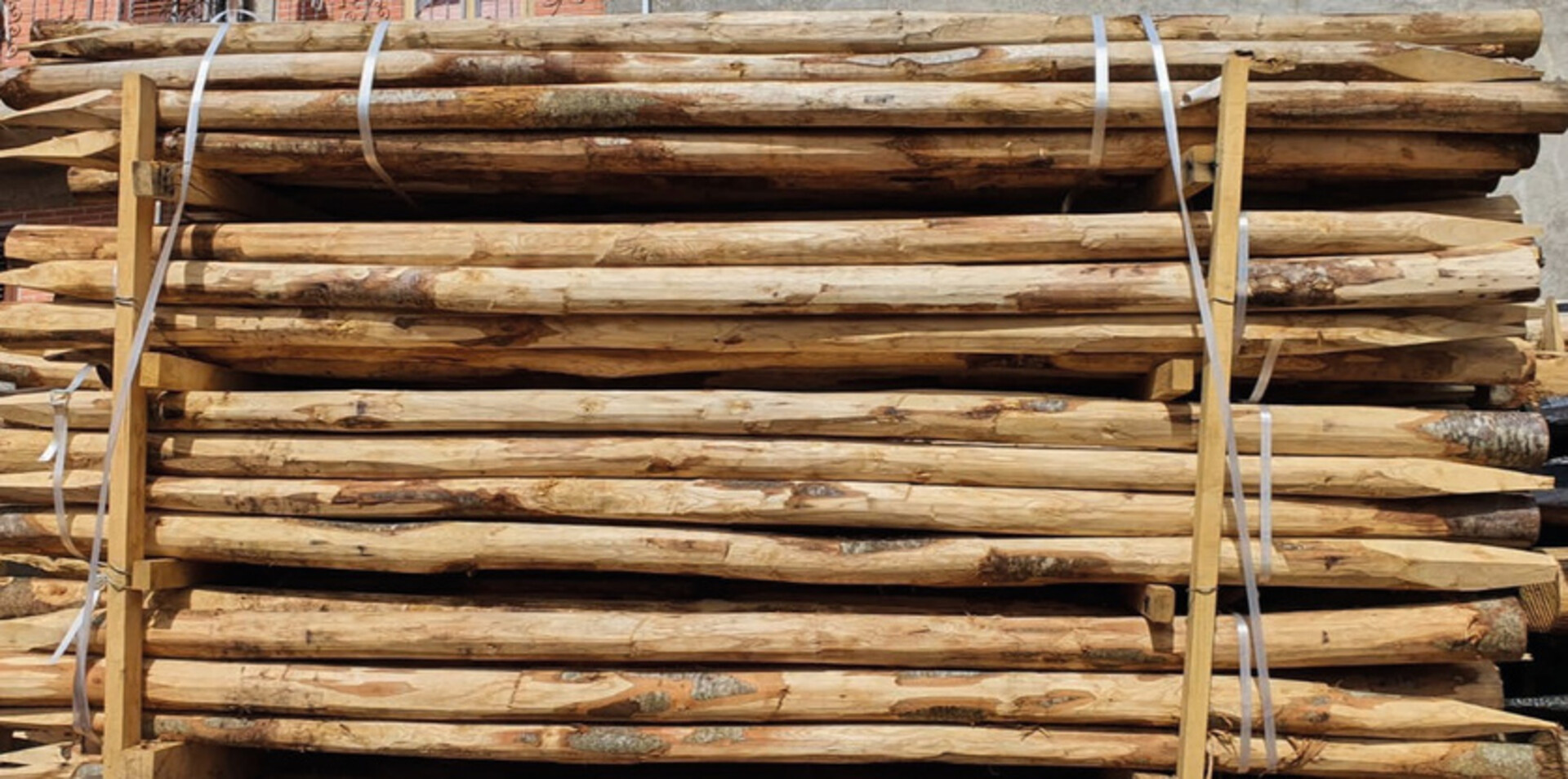 Pali di castagno 250 cm Ø 7/9 cm - imballo speciale da 50 pezzi ELLEURBAN Imballo 50 pz Ø 7/9