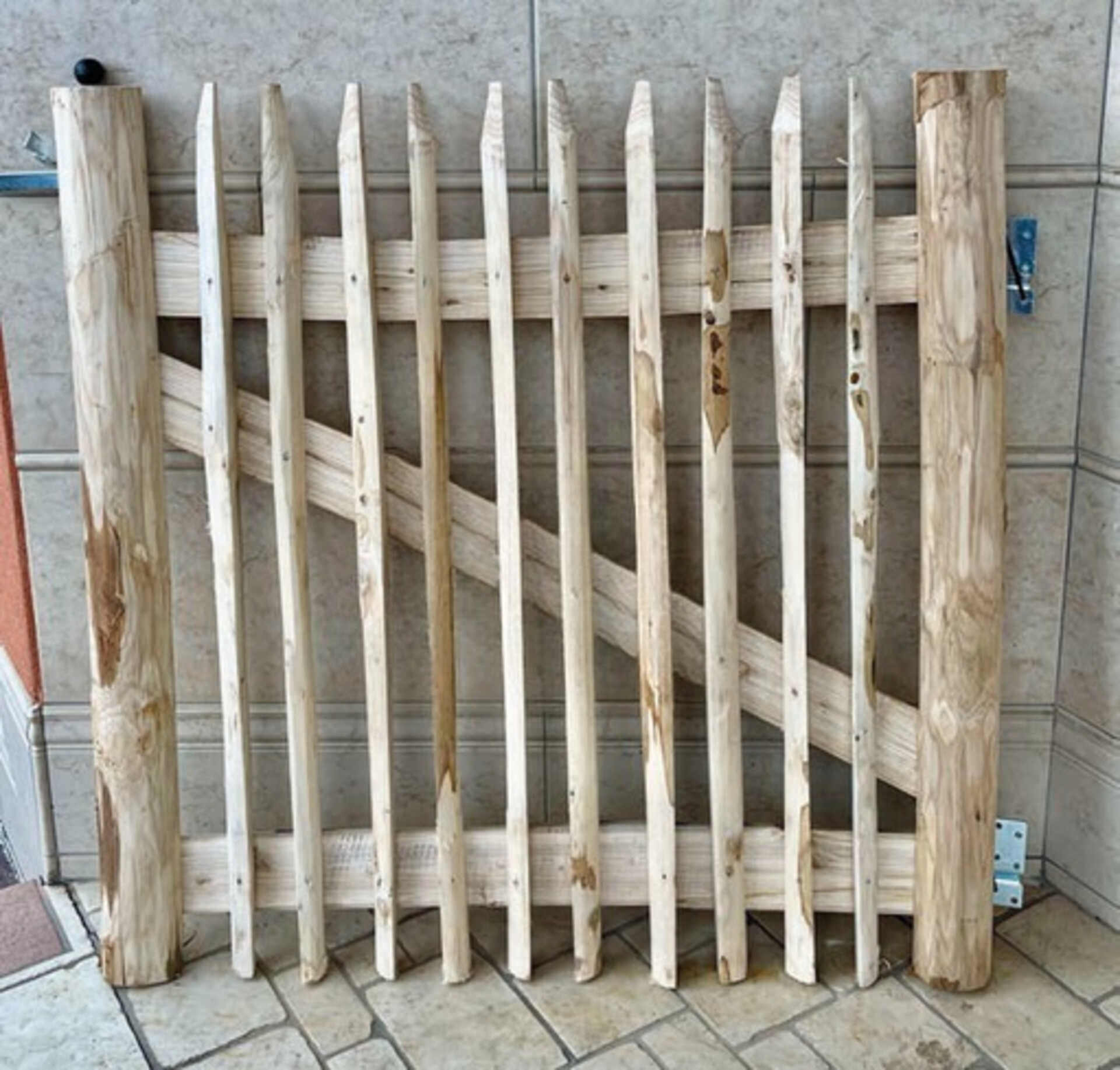Cancelletto in legno di castagno altezza 100 cm larghezza 120 cm ELLEURBAN Cancelletto 100x120