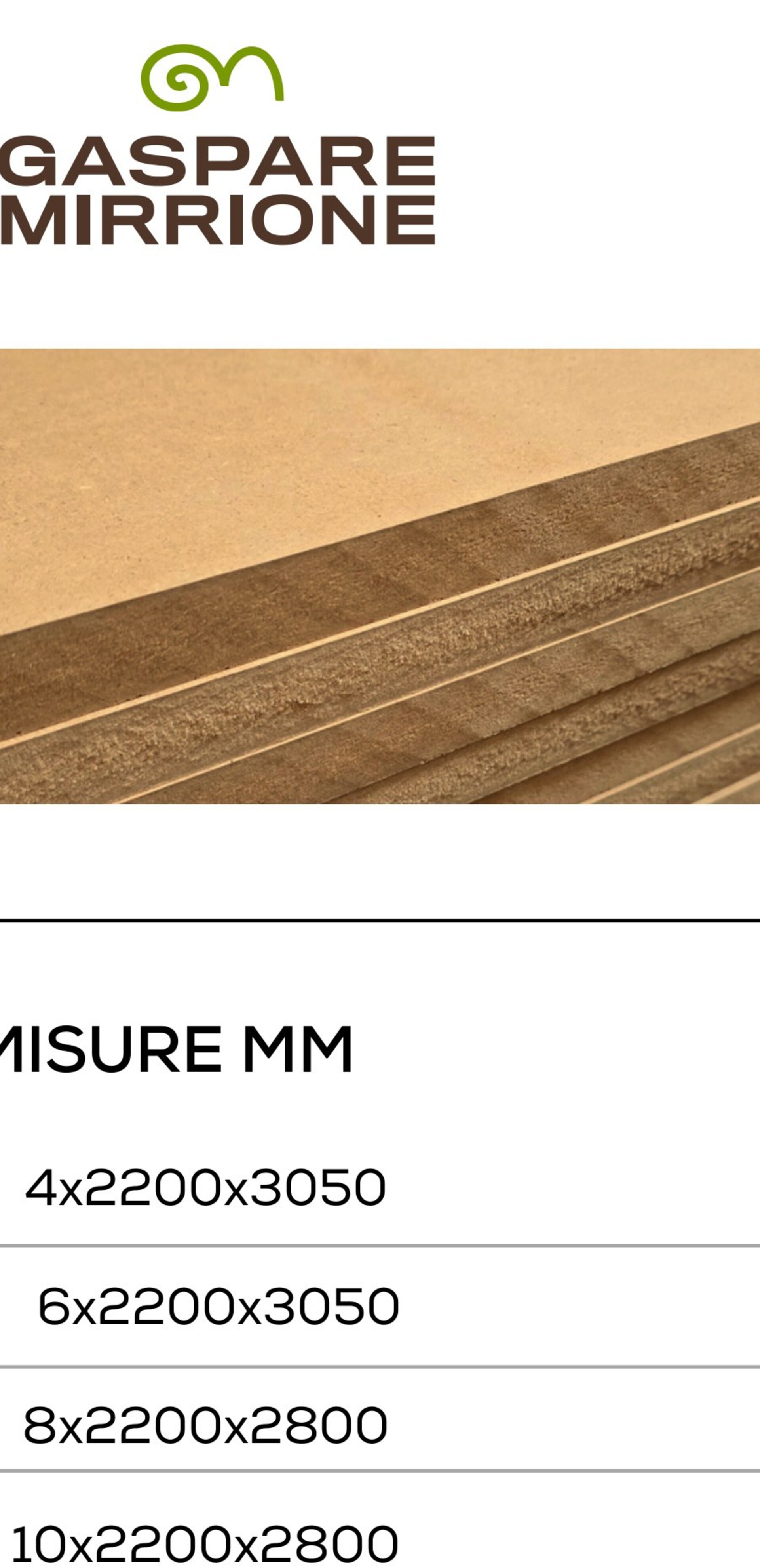 Pannello MDF grezzo Gaspare Mirrione MDF grezzo
