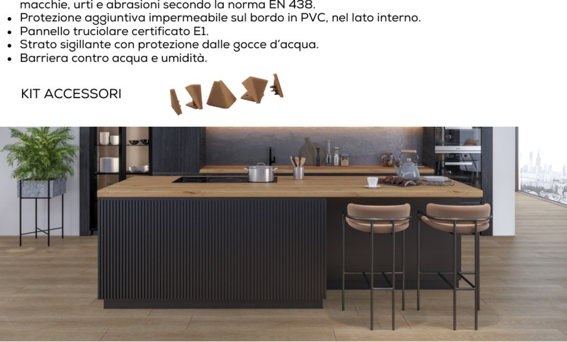 Top cucina idrofugo Rovere Charleston Gaspare Mirrione Top idrofugo Rovere Charleston A 458 PS 81