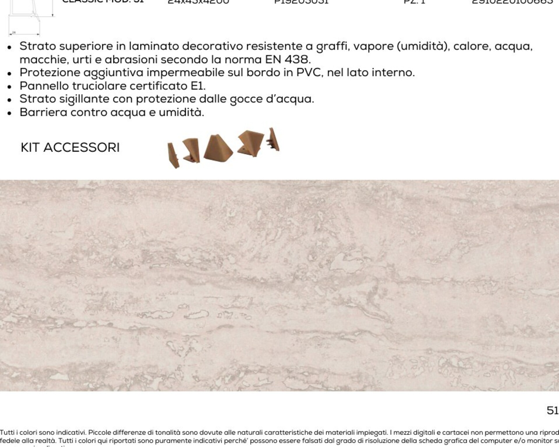 Top cucina idrofugo Travertino Gaspare Mirrione Top idrofugo Travertino F 057 PS 51