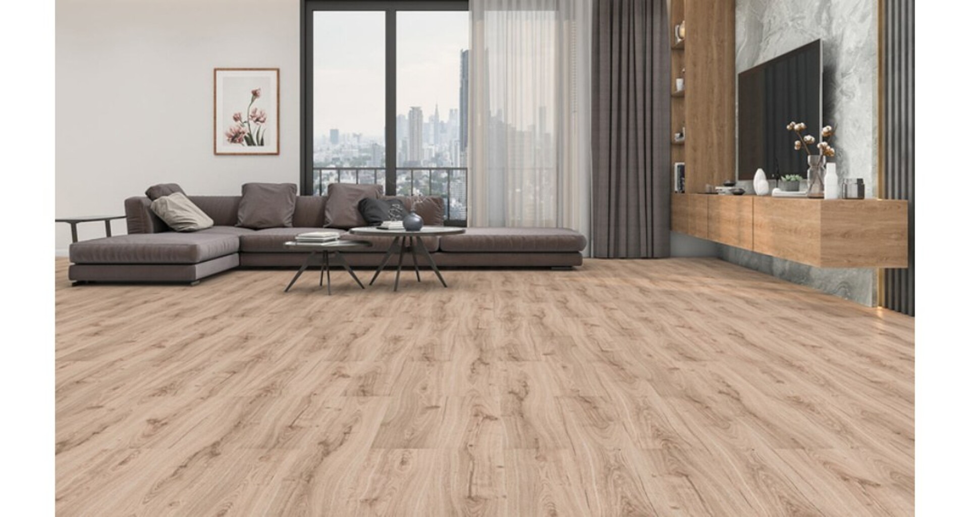 Pavimento laminato FIX AC3 Rovere Nodato - KARAYEL 7x197x1205 mm Gaspare Mirrione FIX AC3 Rovere Nodato KARAYEL