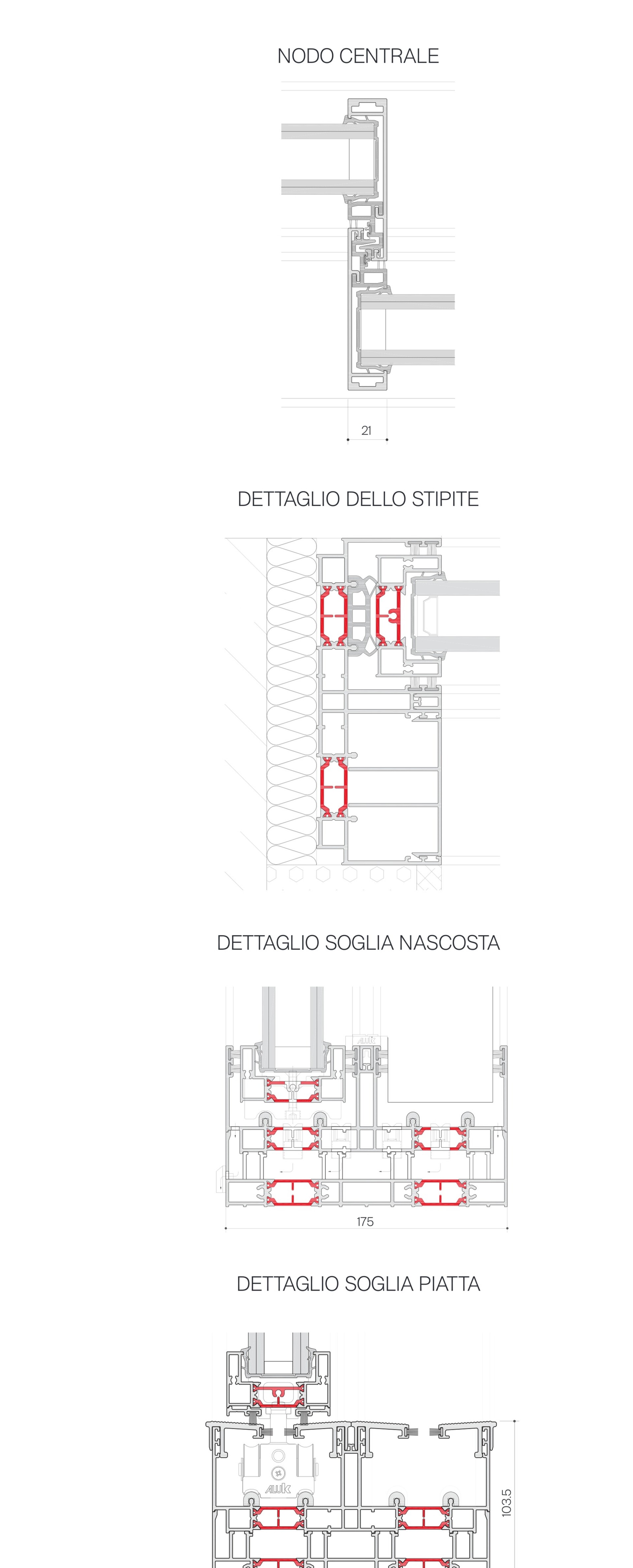 Scorrevole in alluminio a scomparsa ultrasottile Infinium Infinium