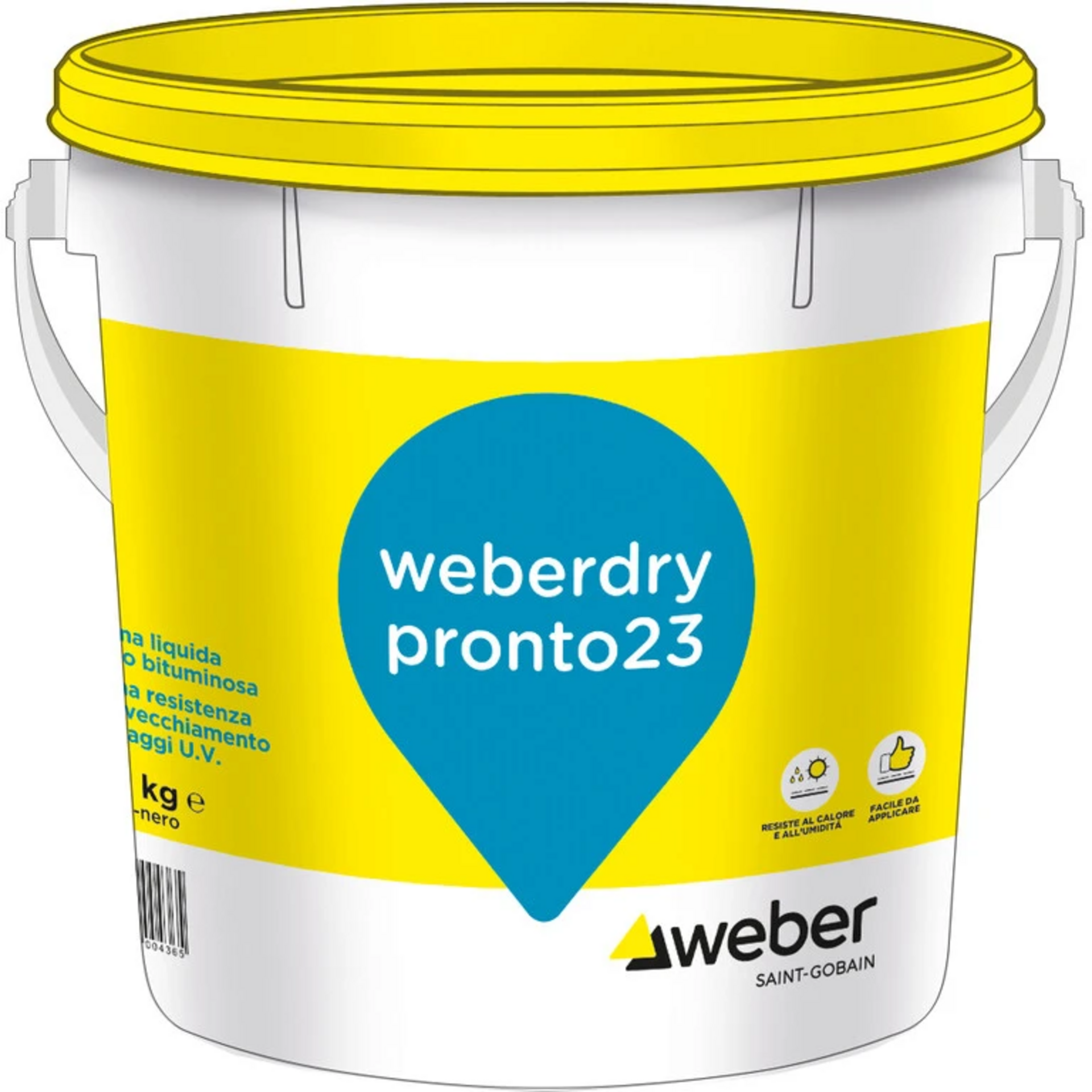 Guaina liquida elastobituminosa grigio-nero WEBER - SAINT GOBAIN weberdry pronto23