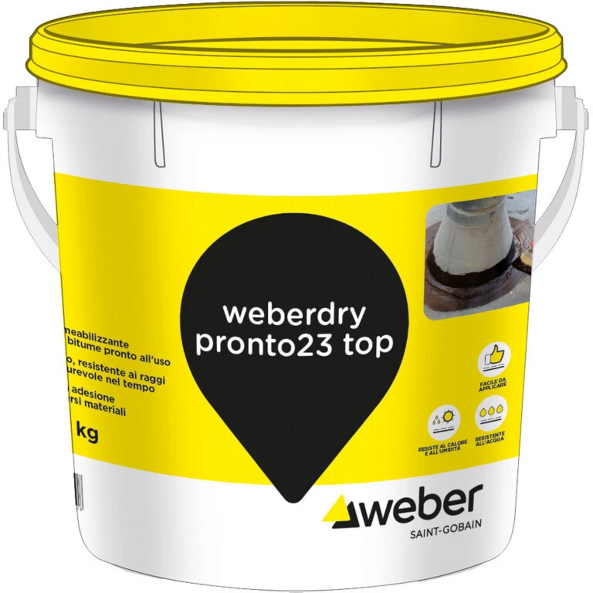 Impermeabilizzante bituminoso nero WEBER - SAINT GOBAIN weberdry pronto23 top