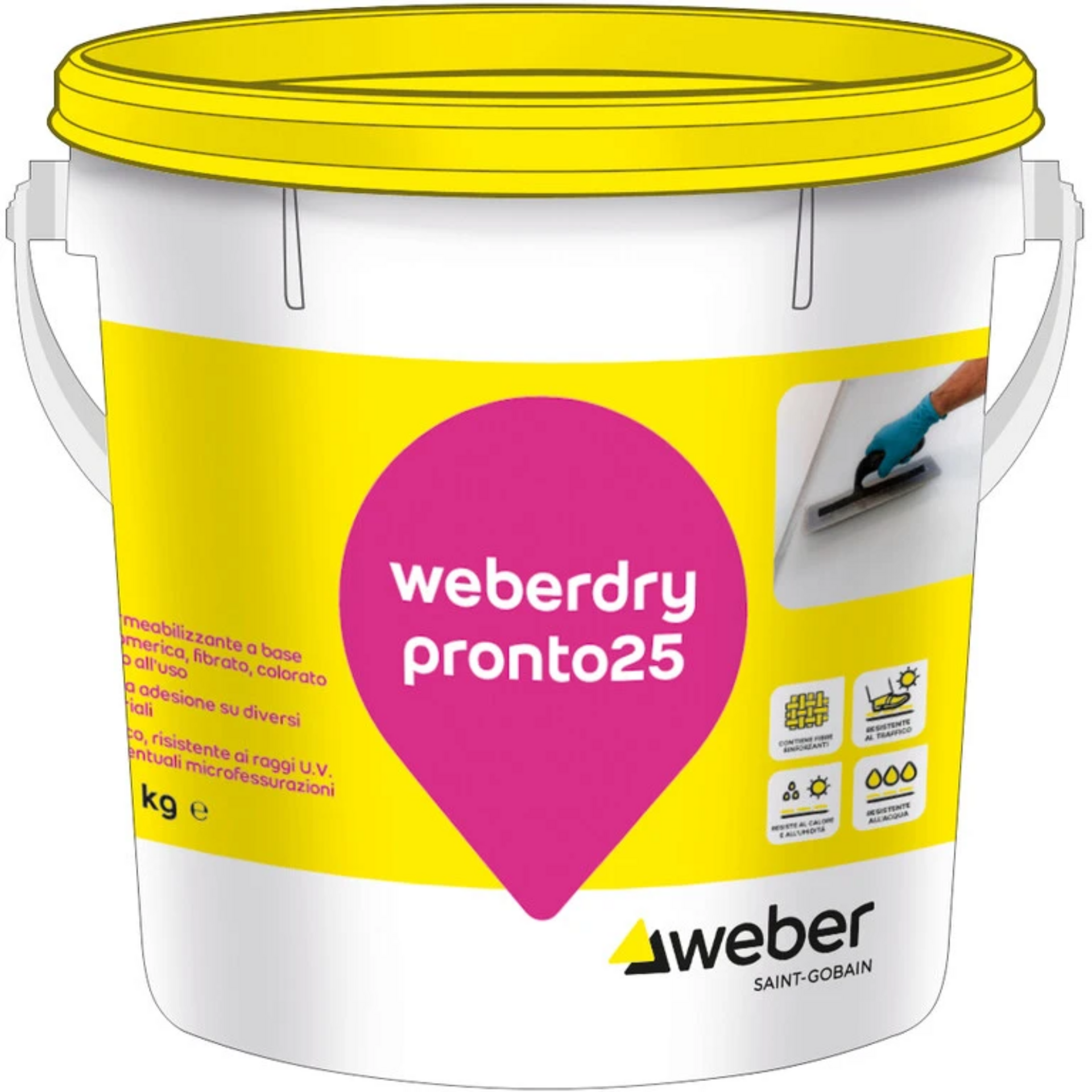 Impermeabilizzante fibrato grigio WEBER - SAINT GOBAIN weberdry pronto25