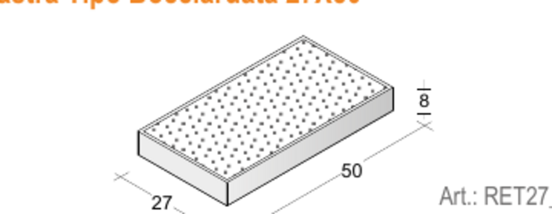 Lastra Tipo Bocciardata 27x50 Paviblok Lastra 27 x 50 cm