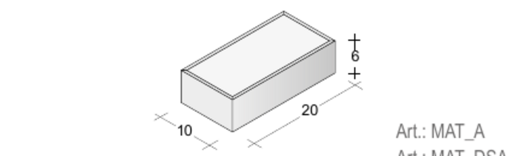 Mattoncino Anticato Paviblok Massello 20 x 10 cm sp. 6 cm