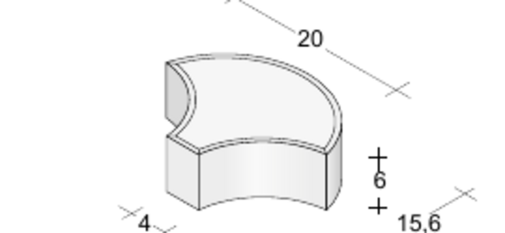 Romanico Paviblok Massello 20 x 15,6 cm sp. 6 cm
