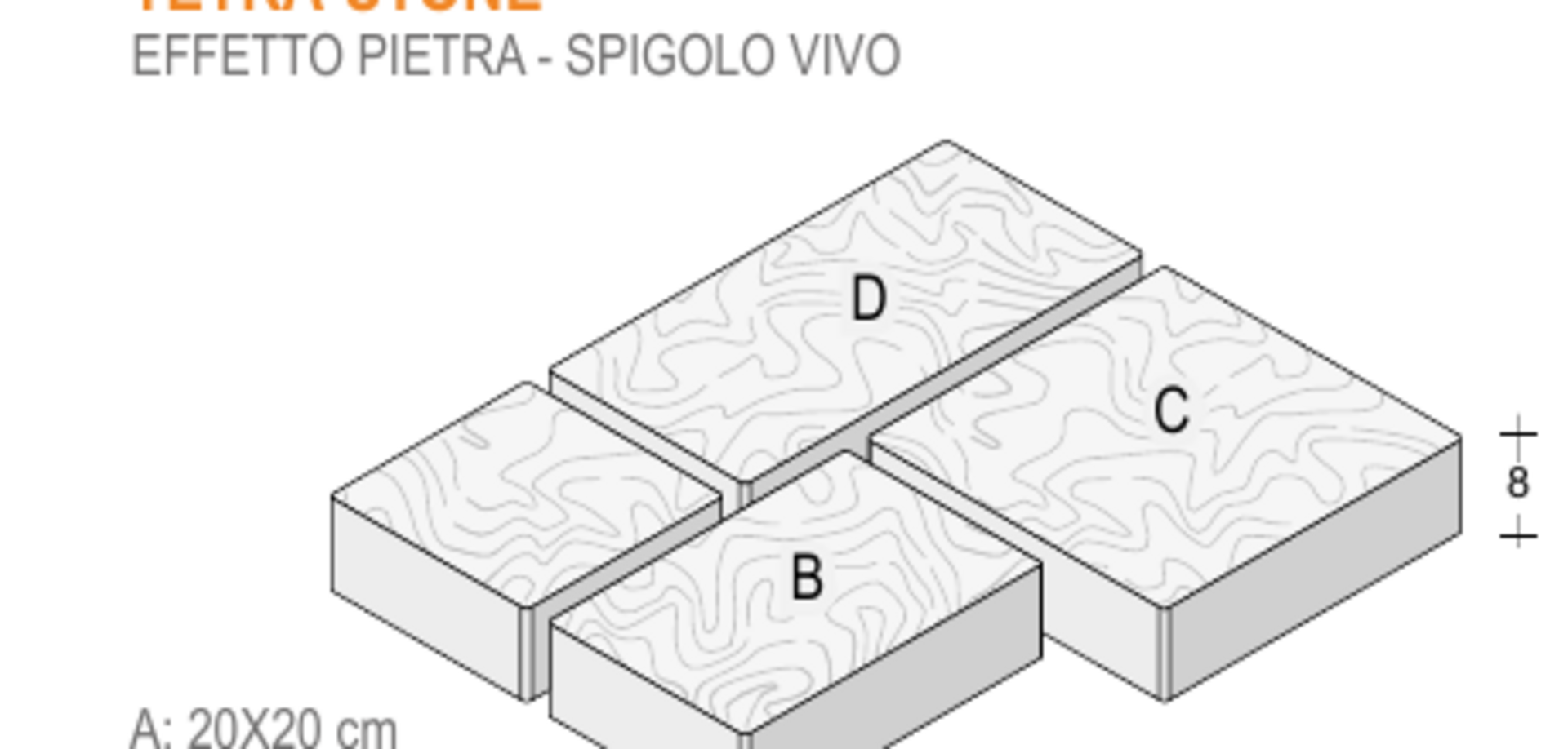 Tetra-Stone Paviblok Massello formati misti sp. 8 cm