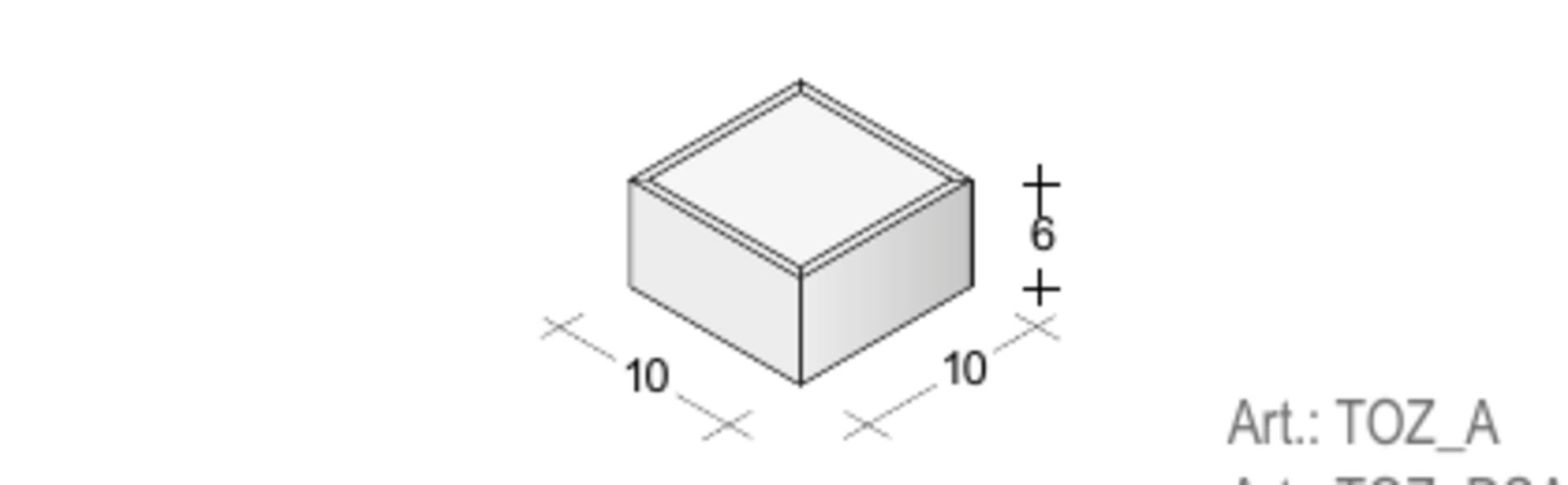 Tozzetto Anticato Paviblok Massello 10 x 10 cm sp. 6 cm