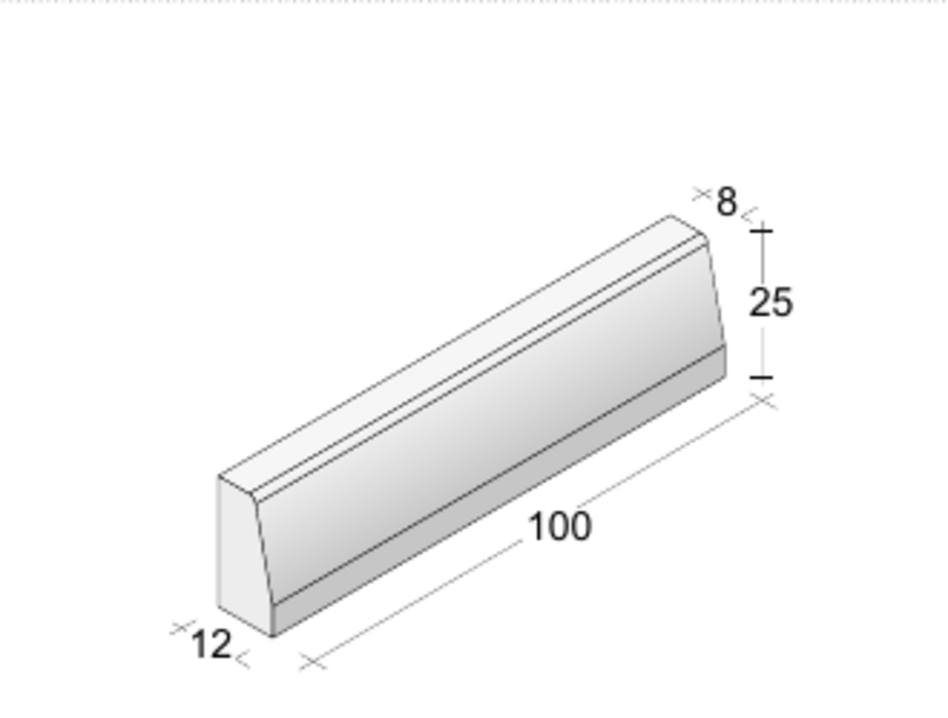 Cordolo Cd 8 Paviblok Cordolo 100 x 12 x 25/8 cm