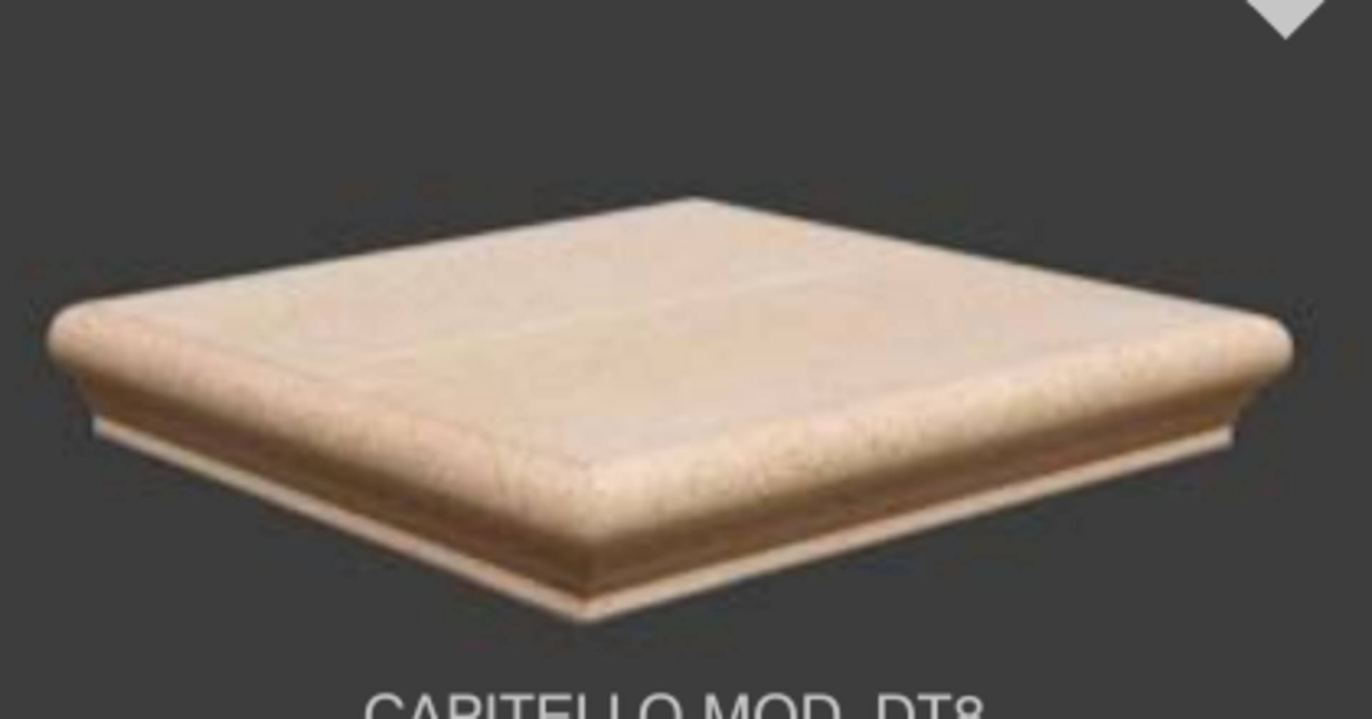 Capitello Mod. DT8 Paviblok Copertura levigata per pilastri H 8 cm