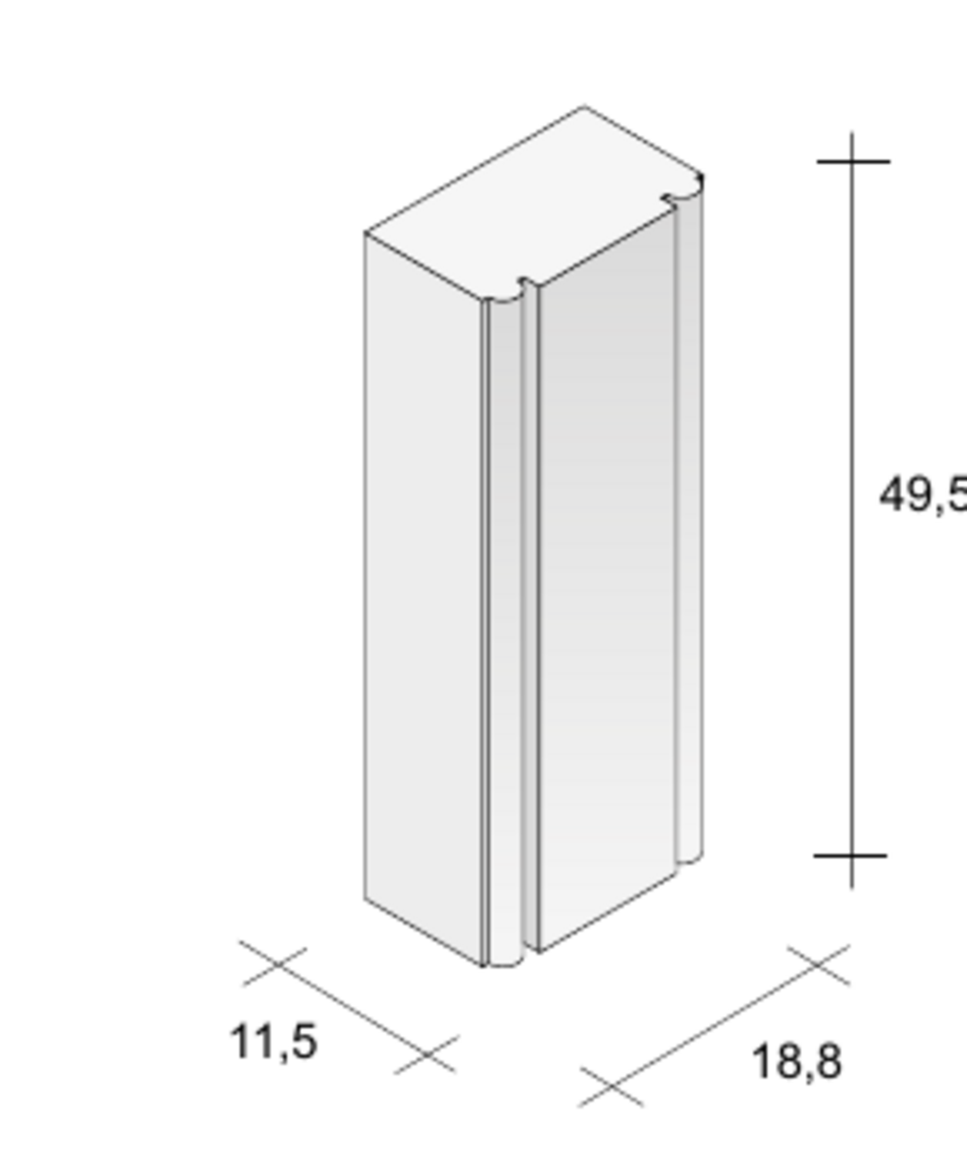 Cornice Leuca Levigata Paviblok Profilo sagomato 49,5 cm per facciate