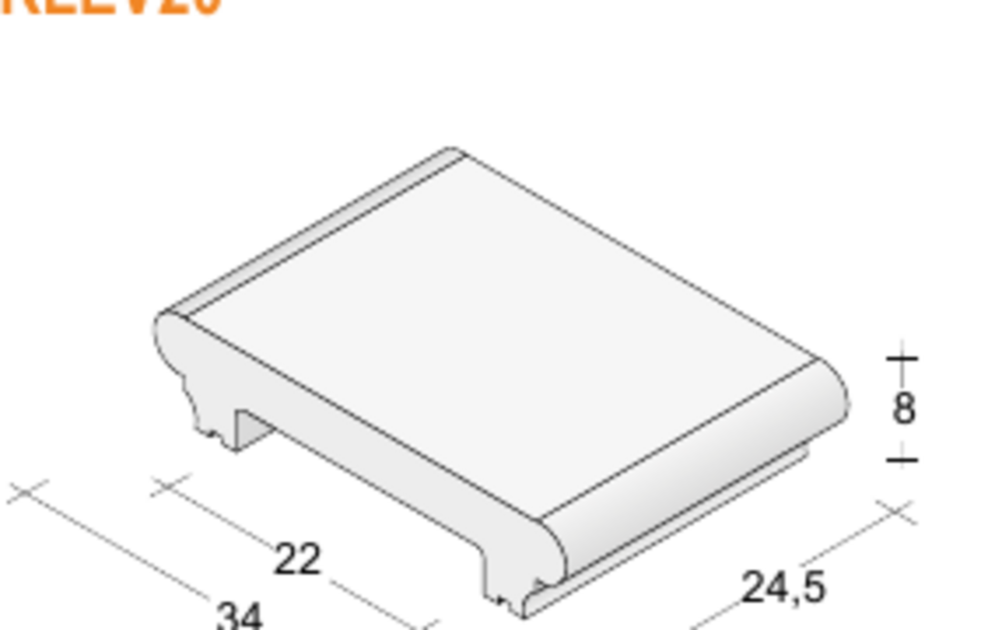Copertina BR Levigata Paviblok Con gocciolatoio, larghezze 10–30 cm