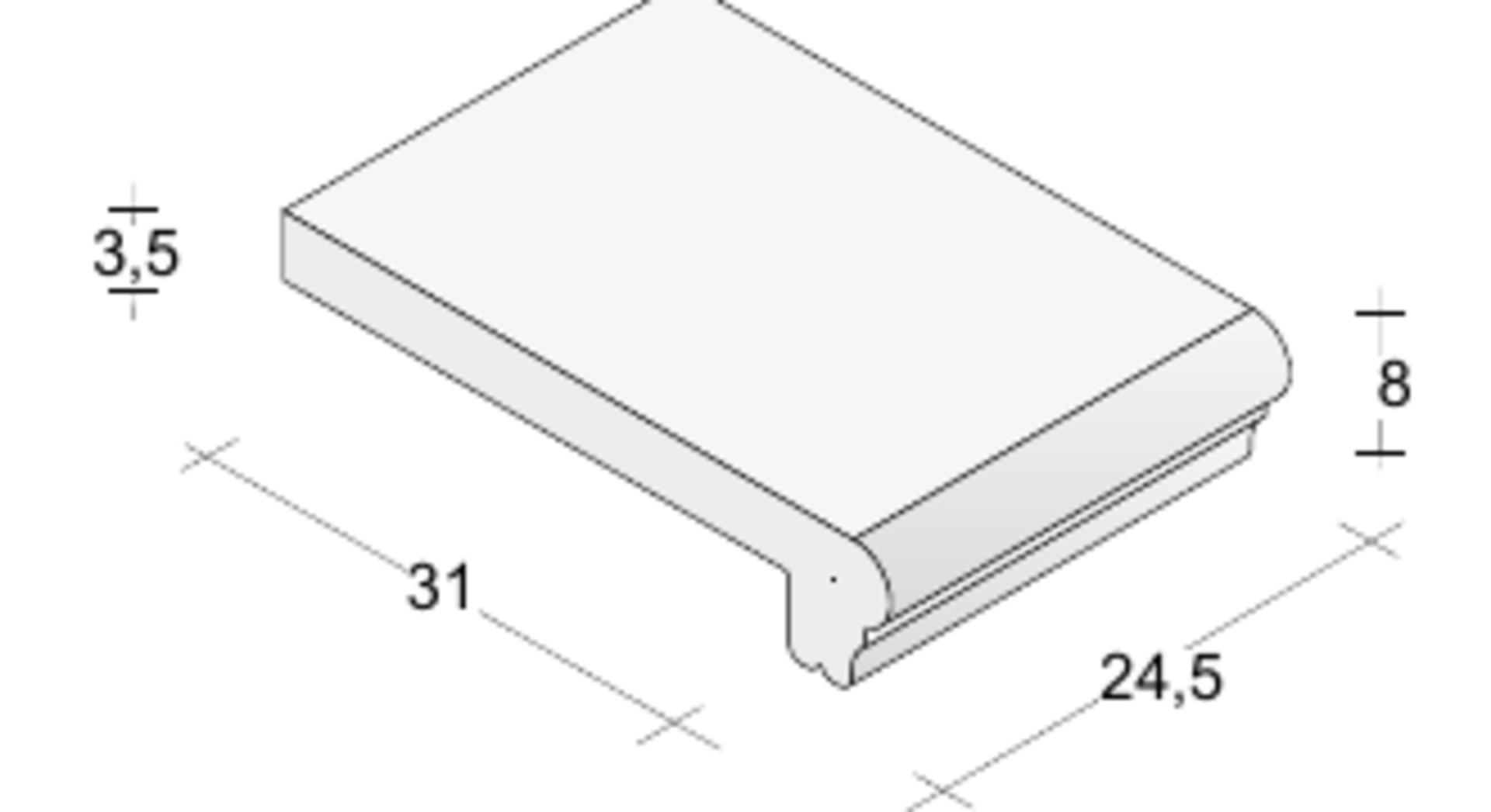Copriscalino Levigato Paviblok Gradino levigato 31 x 24,5 cm