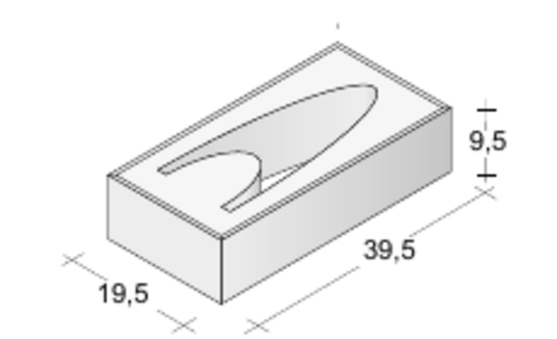 Recinzione a Goccia Paviblok Grigliato frangisole 39,5 × 19,5 cm