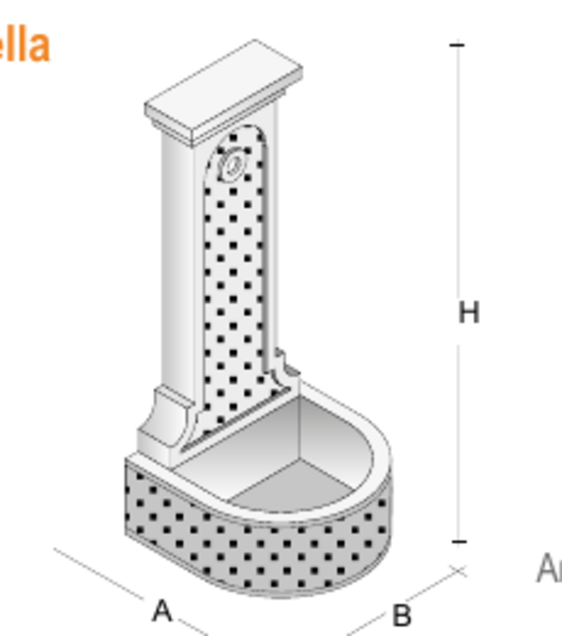 Fontana Rossella Paviblok Fontana da giardino con vasca integrata