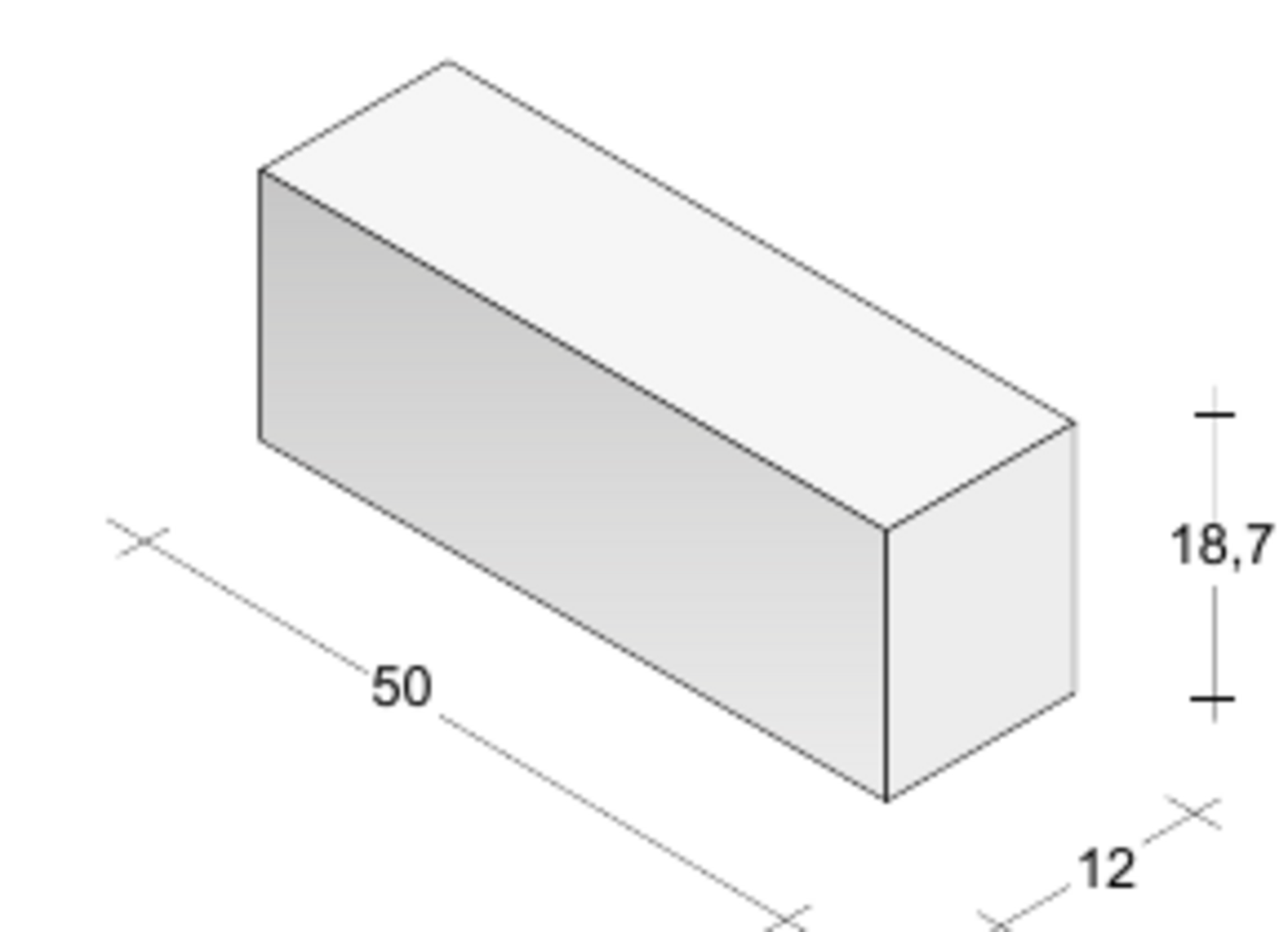 Blocco da 12 Pieno Calibrato Paviblok Blocco pieno 50 × 12 × 18,7 cm