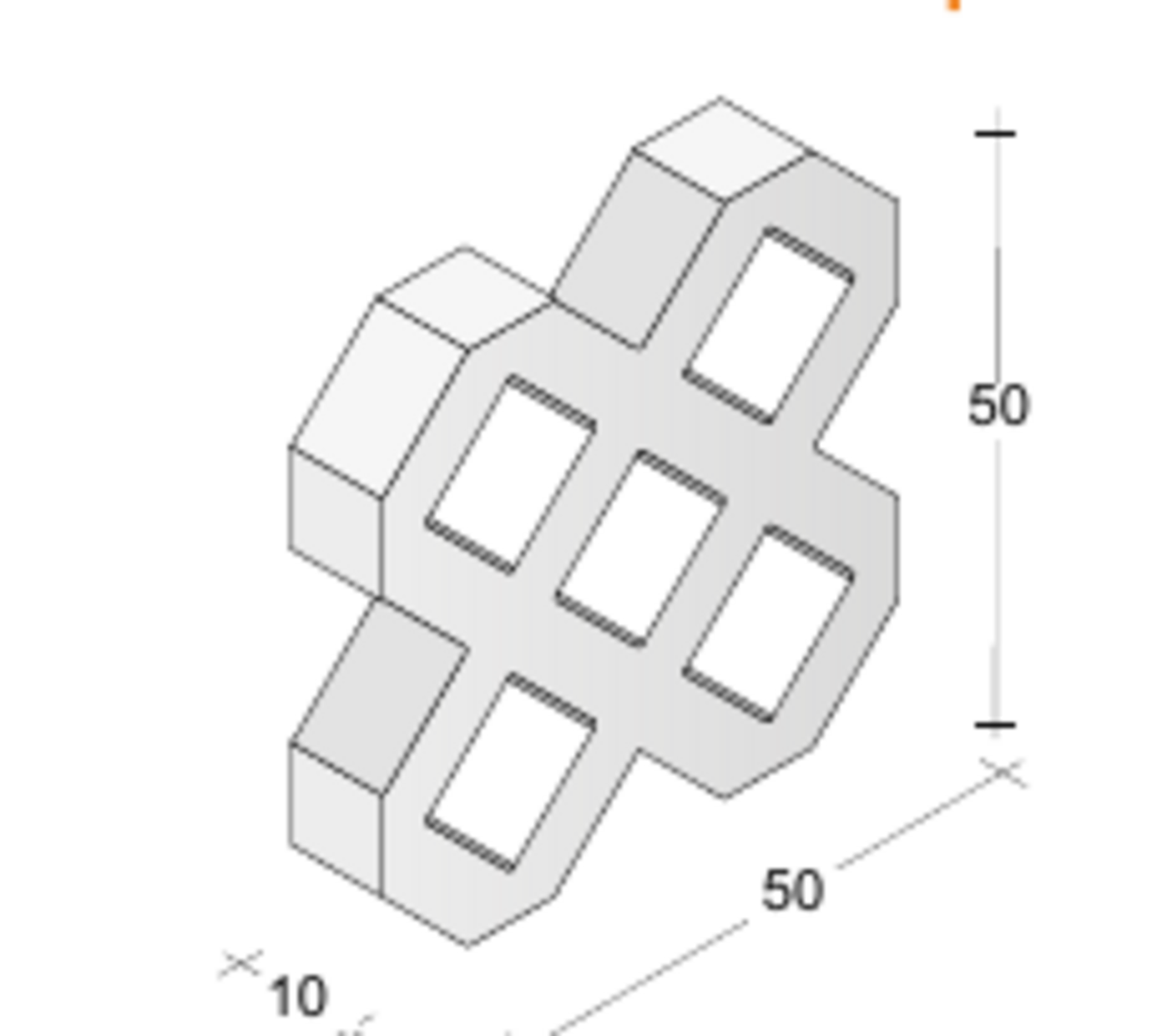 Recinzione a Nido d'Ape Paviblok Grigliato a losanghe 50 × 50 cm