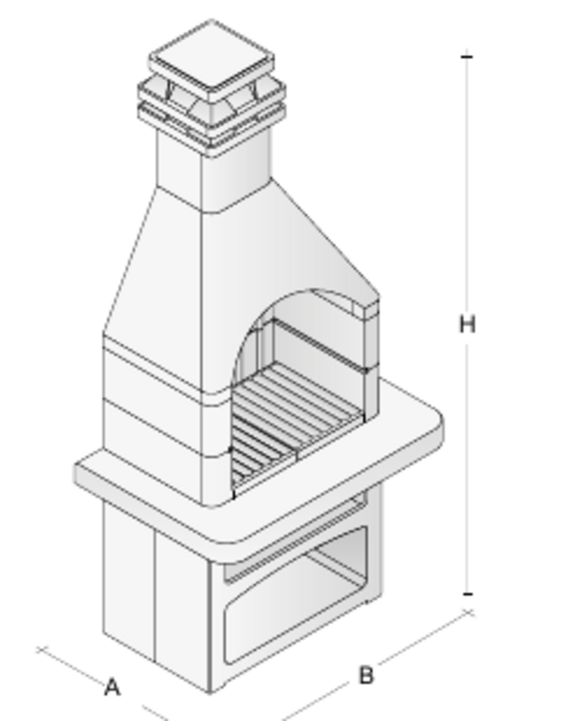 Barbecue Leuca "Carbonella" Paviblok Barbecue a carbonella con griglia 66 × 40 cm