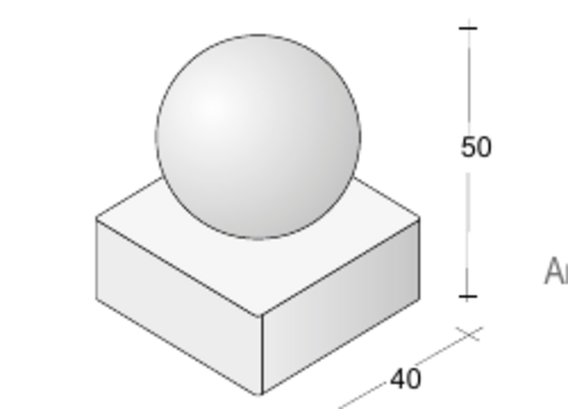 Sfera Paviblok Dissuasore sferico con base 40 × 40 cm