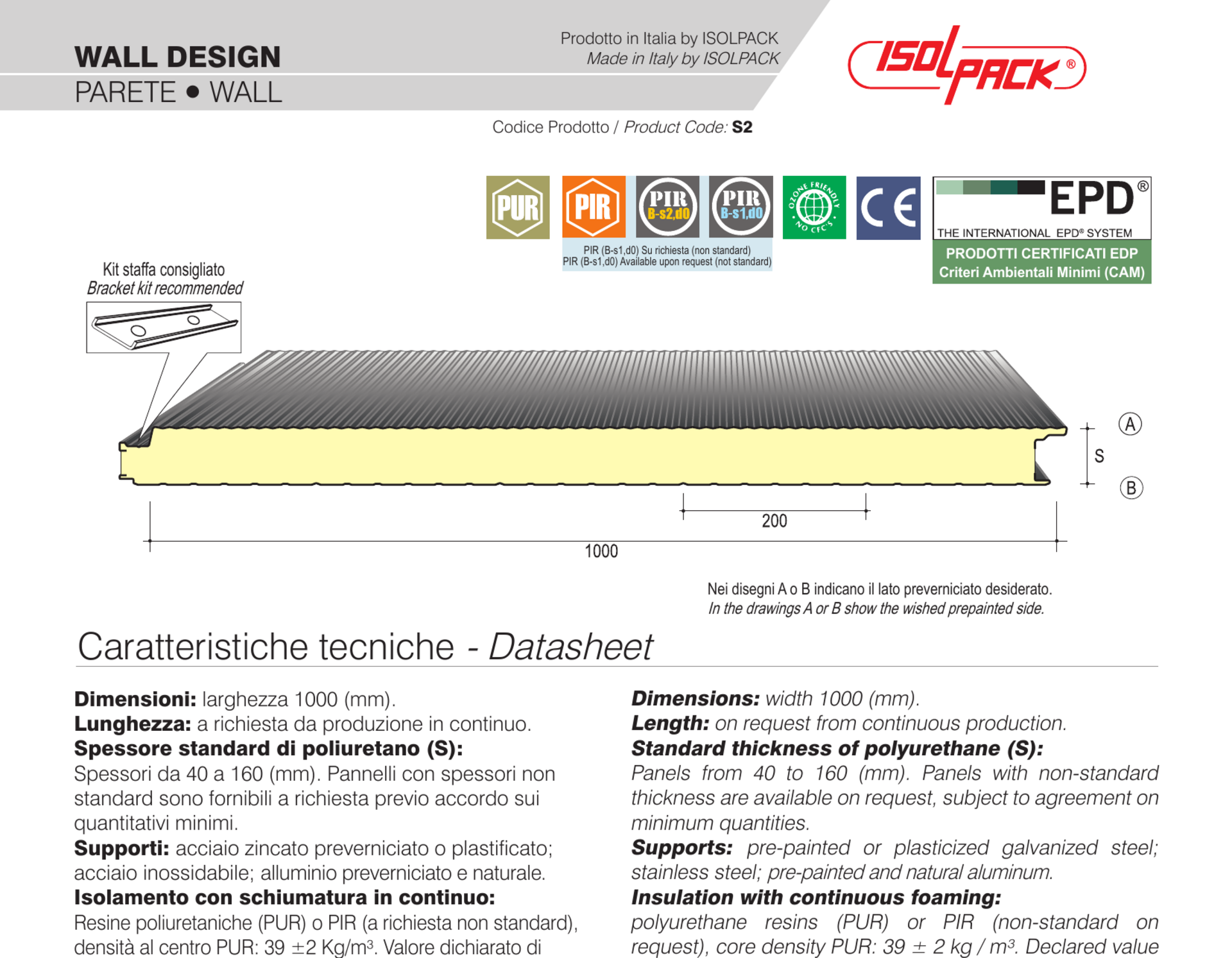 Pannello coibentato per pareti ISOMETAL WALL DESIGN