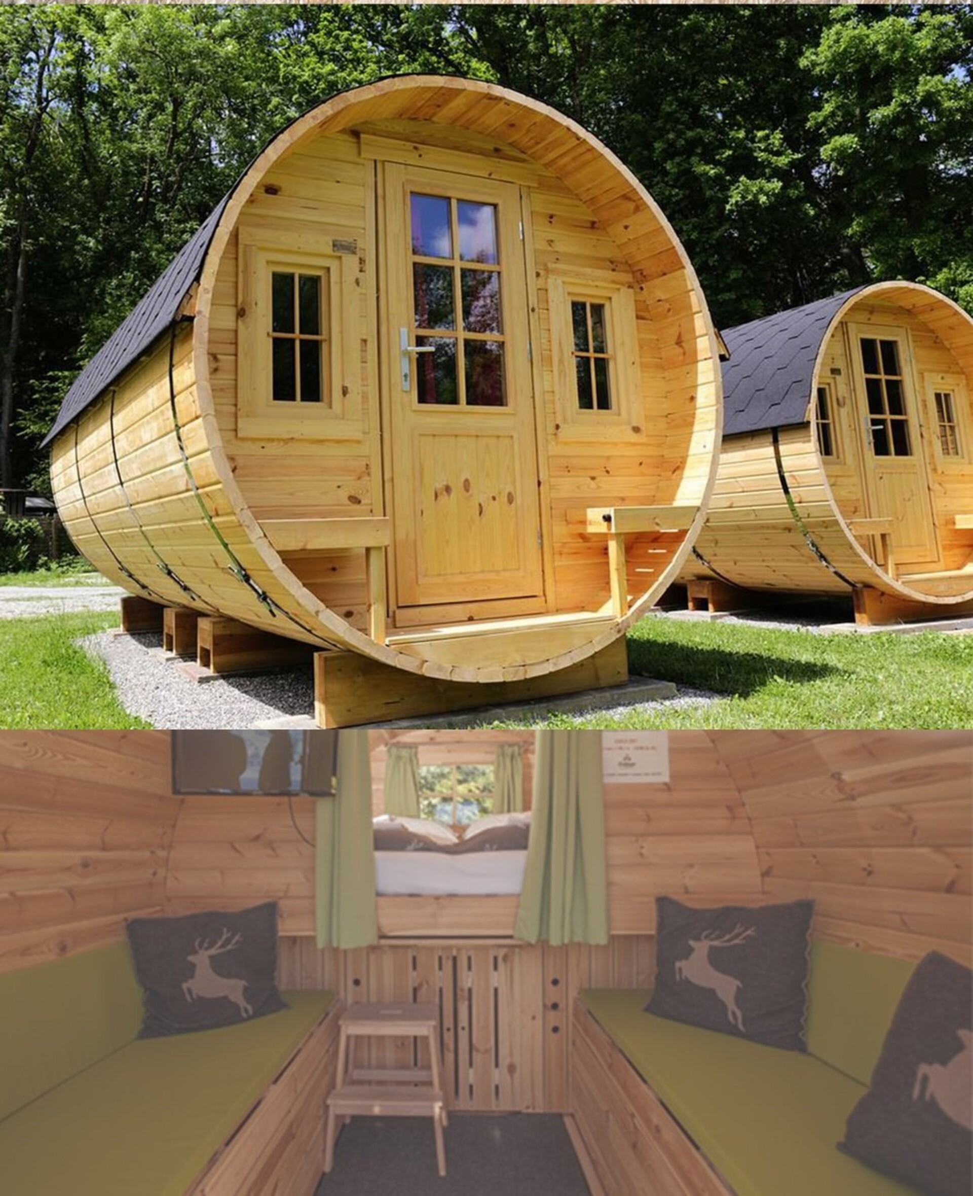 Bungalow Green Barrel 2,5x5,5 - Design Innovativo a Botte LEANZA GROUP Green Barrel 2.5x5.5