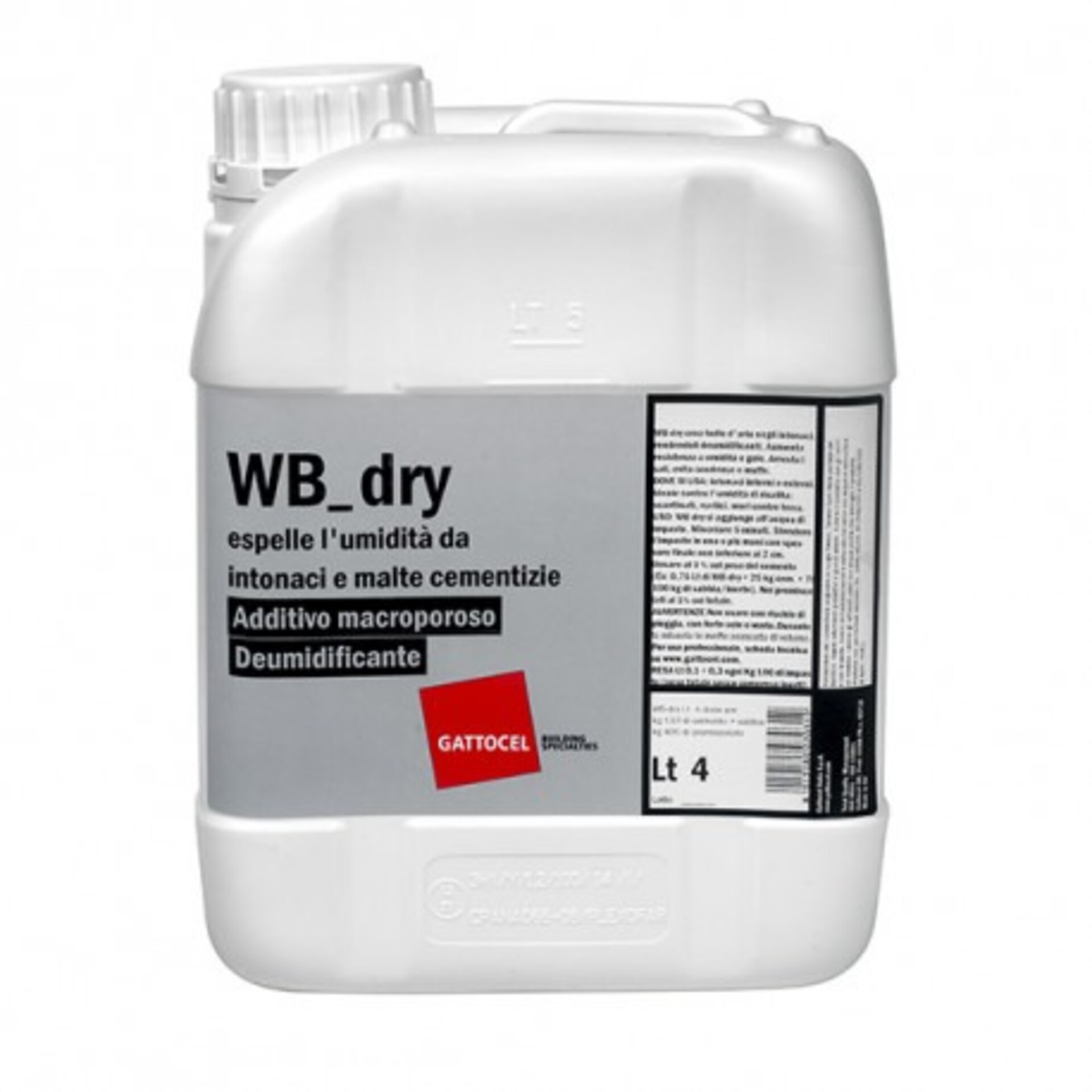 WB-dry Gattocel 25 Lt – Additivo Deumidificante Macroporoso per Intonaci e Malte GATTOCEL WBDRY-25L